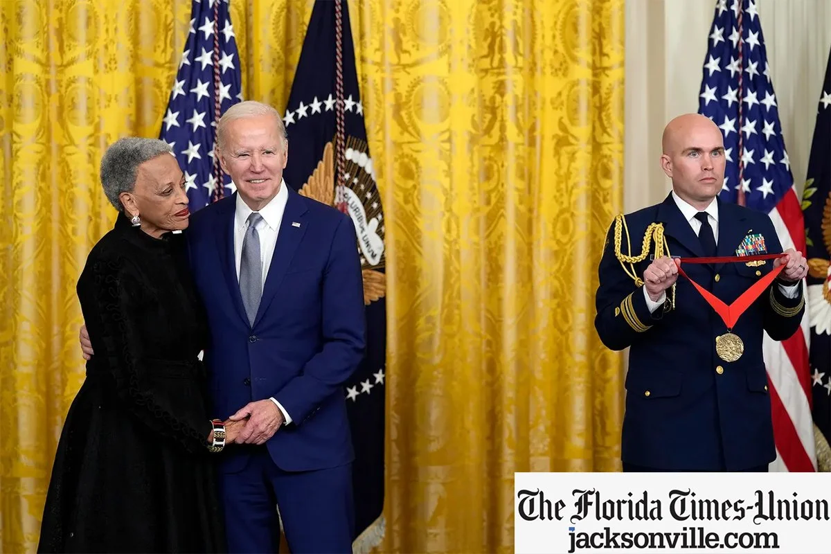 Biden honors 'pretty cool' Jacksonville native with National Humanities Medal