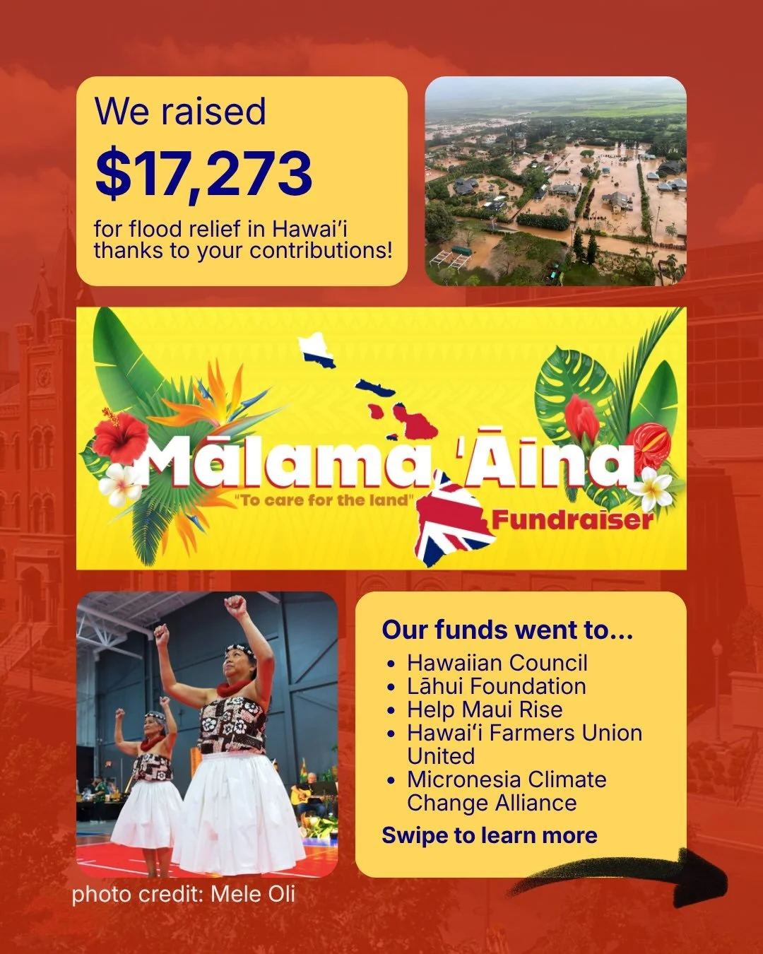 Recap of the Mālama &lsquo;Āina fundraiser! It was an honor to support leaders like @nokealoha @meleolillc @au_malama and Pi&rsquo;ilani Hawaiian Civic Club of Colorado, who came together after this year&rsquo;s devastating storms to raise funds for 