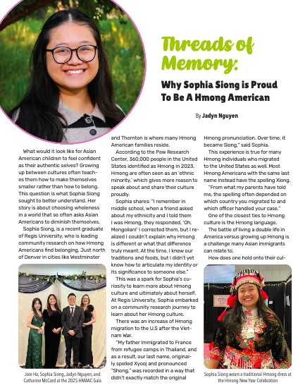 Threads of Memory: Why Sophia Siong is Proud to be Hmong American 
