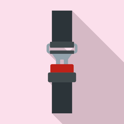 Illustration of seat belt buckle on pink background