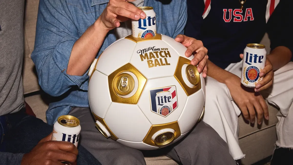 Miller Lite’s World Cup soccer ball doubles  as a 12 pack beer cooler