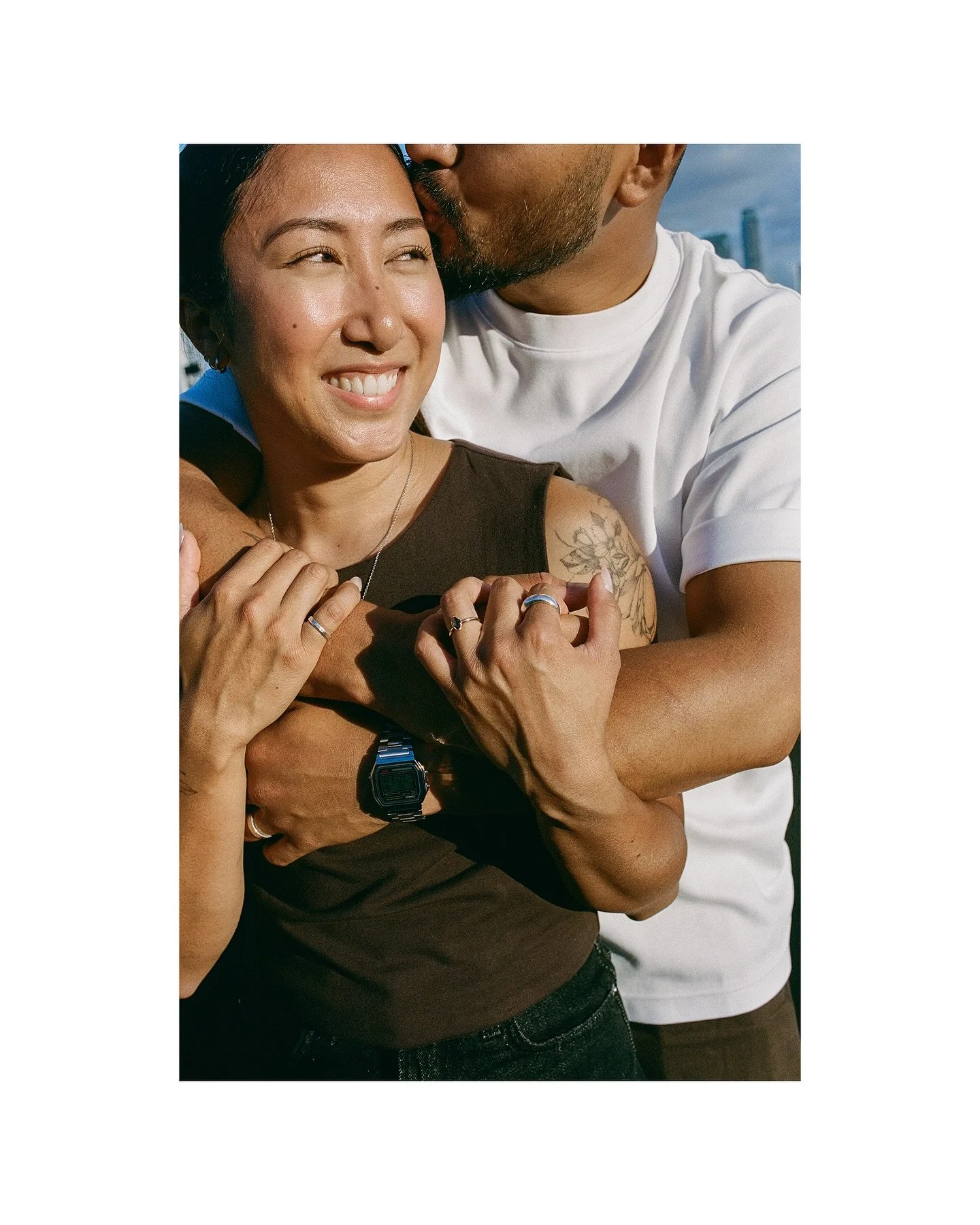 Rachelle &amp; Nikko&rsquo;s engagement shoot on film. We wandered through Chinatown and Kensington Market and it felt like the city was made for them&mdash;full of laughter, love, and all their unique quirks. Such a fun day capturing their story.