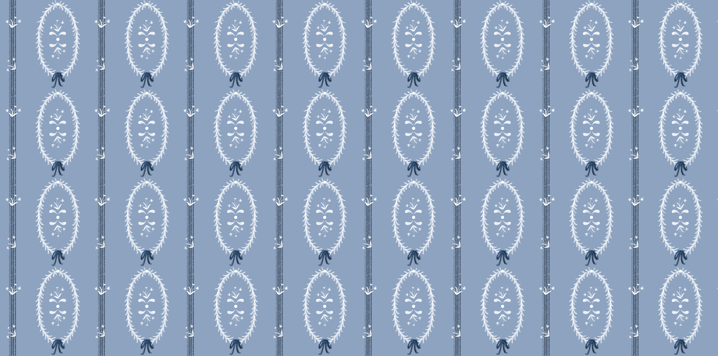 Blue Bow Wreath Pattern.png