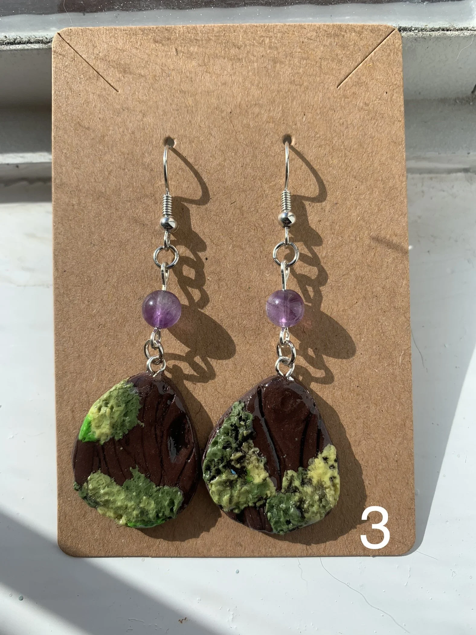 Mossy tree earrings