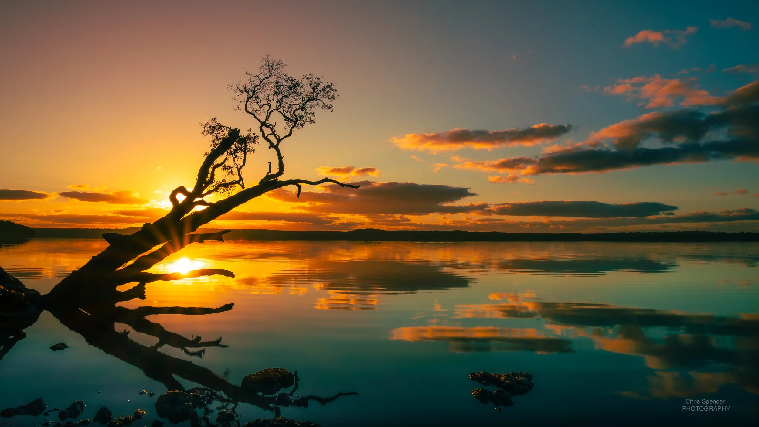 Sunrise over Lake Weyba Sunshine Coast