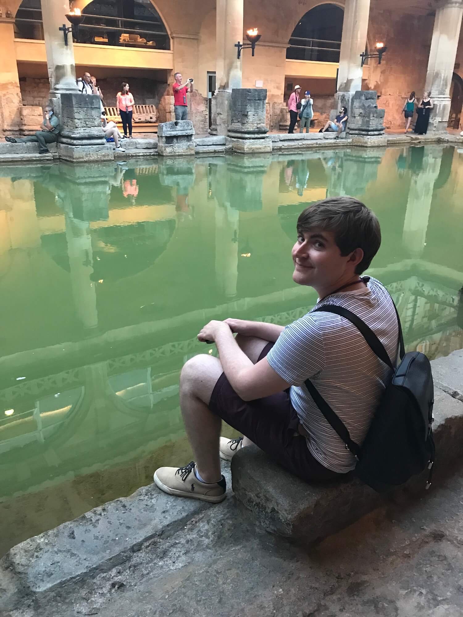 Andrew at The Roman Baths in Bath, England