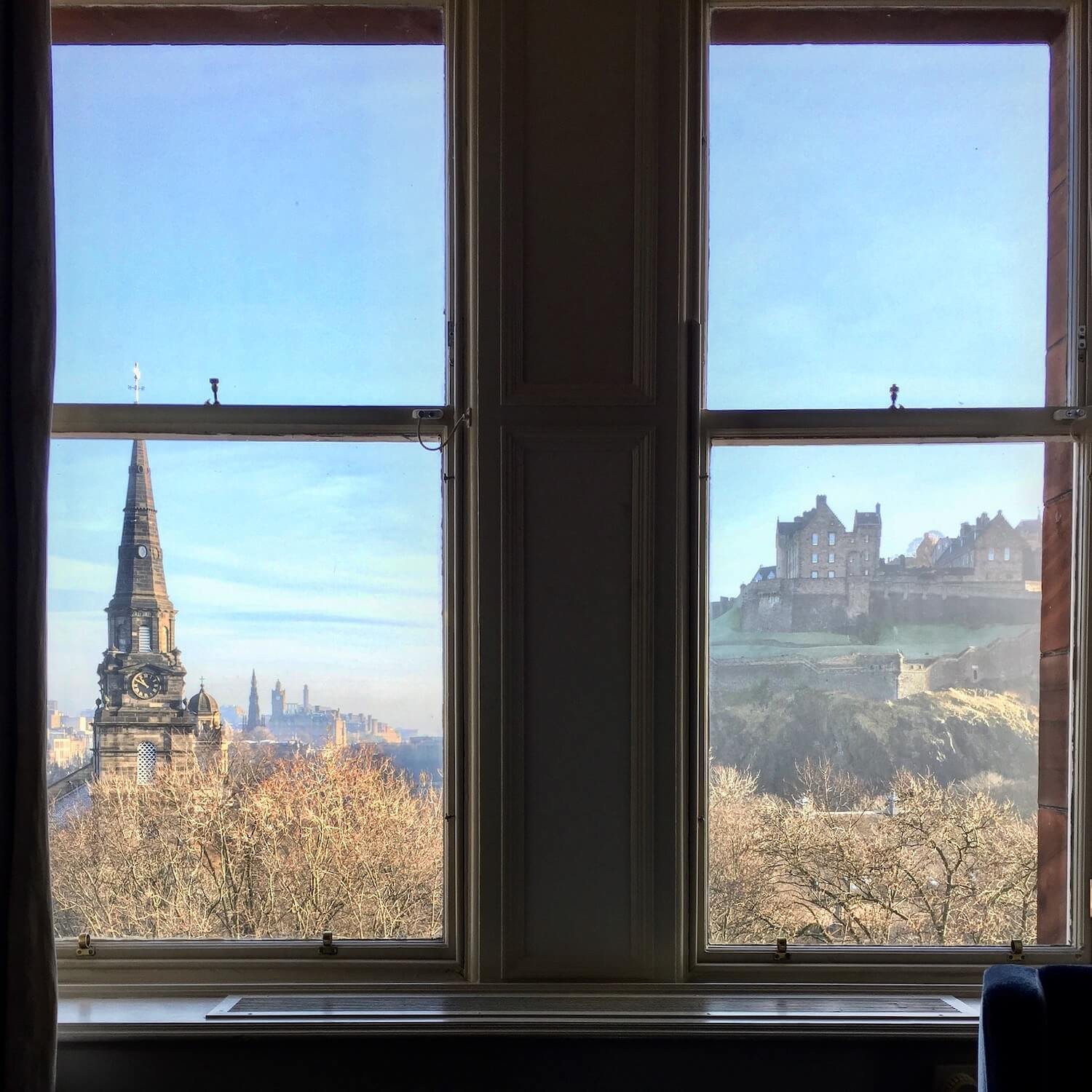 View From The Room at The Waldorf in Edinburgh, Scotland