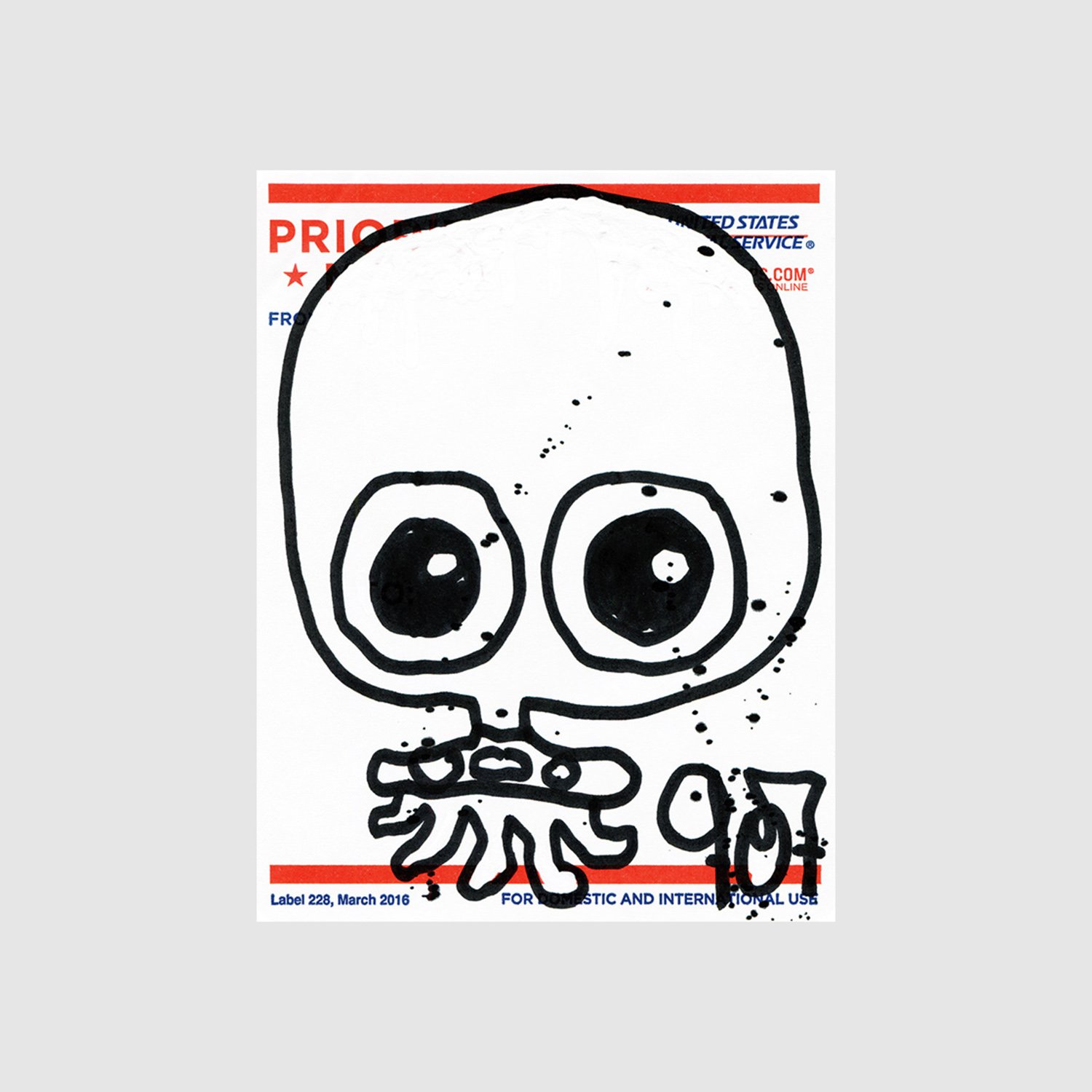 UFO 907 Tag on Postal Label