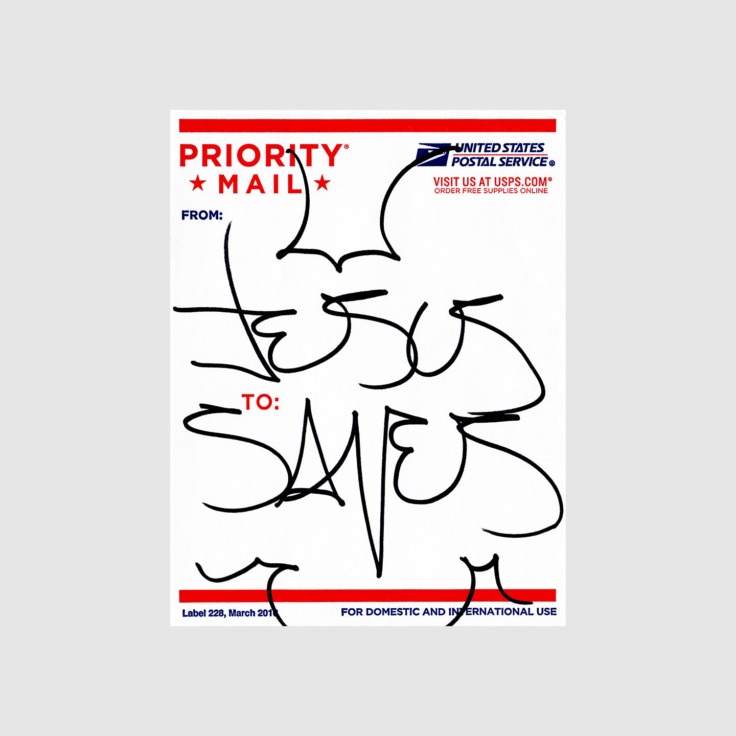 Jesus Saves - Tagged Postal