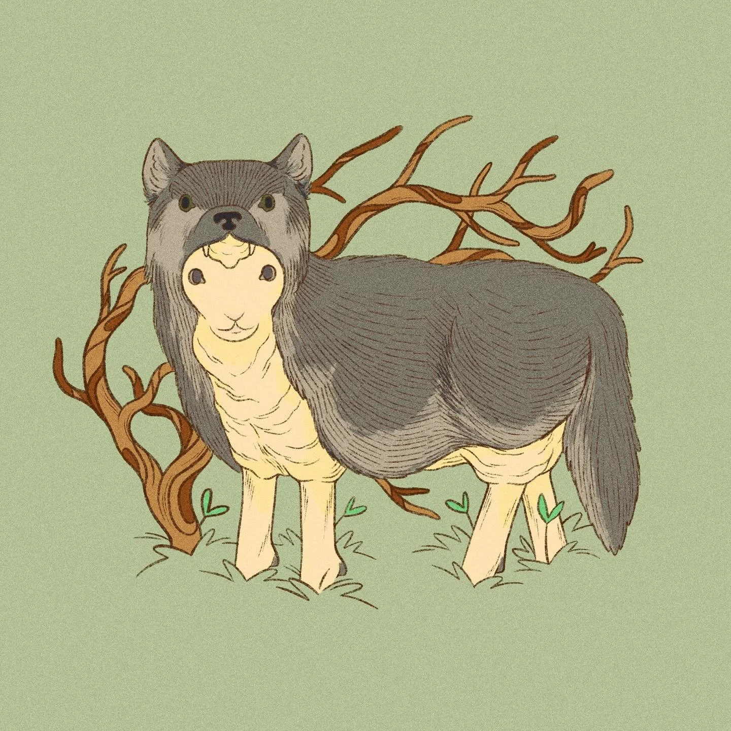 A sheep in wolf&rsquo;s clothing.

This illustration is inspired by something I&rsquo;ve thought about my whole life but recently thought I&rsquo;d try drawing it out since that&rsquo;s the medium I feel most free expressing myself in. I&rsquo;ve alw