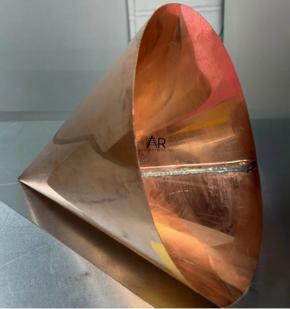 From flat metal to finished form: one soldered copper cone.
⚒️AR Sheet Metal Inc.⚒️
📞Office 718-387-2473
📲Sales 347-572-8139
📧arsheetmetalinc@gmail.com
🌟Contact us today for a quote 
📍98 Anthony street Brooklyn NY 11222 #arsheetmetalinc #metalfa