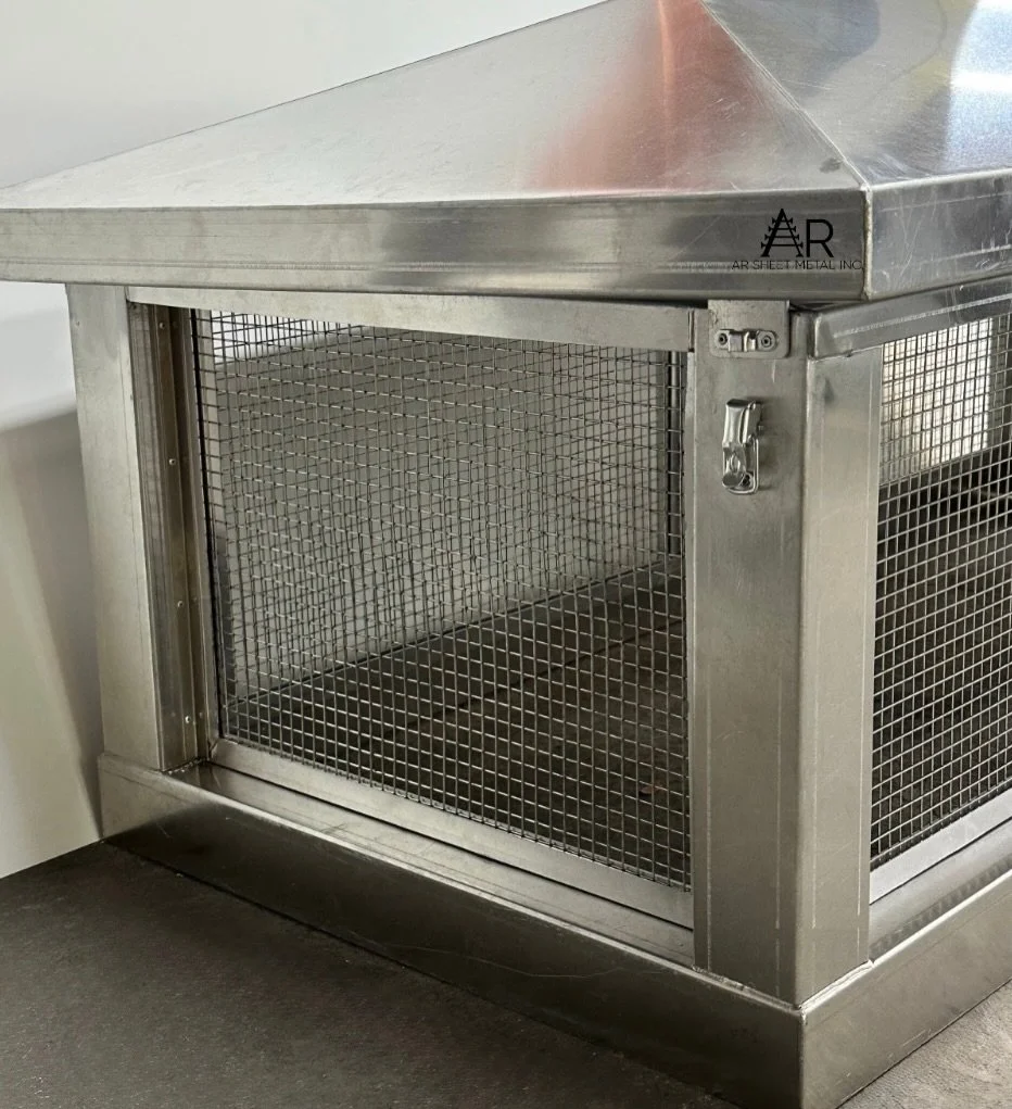Function meets convenience! 🔧 Durable aluminum welded chimney cap with piano hinges for effortless maintenance and long-lasting rooftop protection.Makes cleaning a breeze while keeping rain and critters out. 
⚒️AR Sheet Metal Inc.⚒️
📞Office 718-387