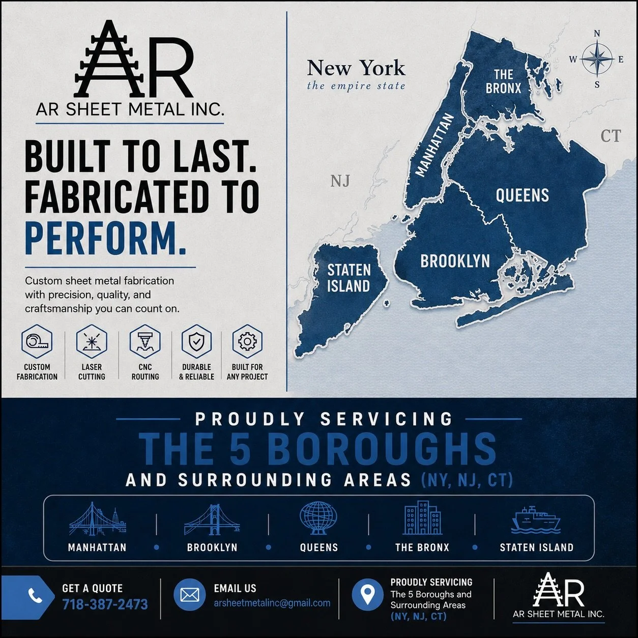 ⚒️AR Sheet Metal Inc.⚒️
📞Office 718-387-2473
📲Sales 347-572-8139
📧arsheetmetalinc@gmail.com
📍98 Anthony street Brooklyn NY 11222
#SheetMetal #MetalFabrication #arsheetmetalinc#brooklyn #customwork