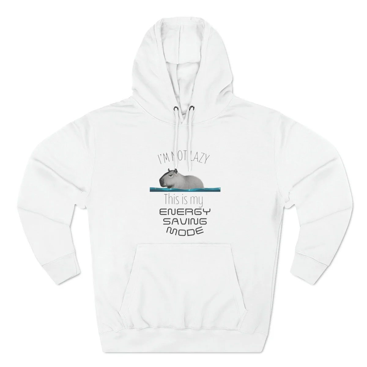 Energy Saving Mode Funny Capybara Premium Pullover Hoodie