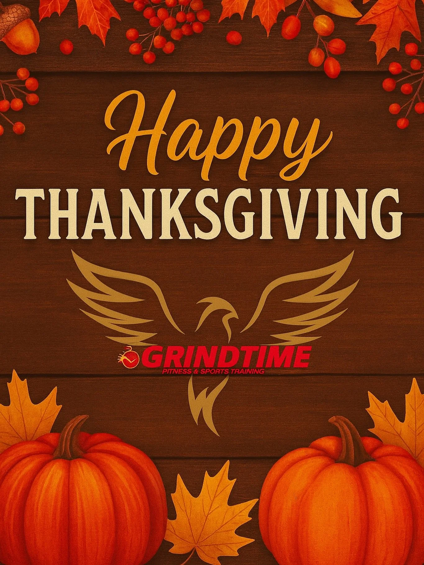 Happy Thanksgiving, GrindTime family! 🍁💛

Today I&rsquo;m grateful for every athlete, every supporter, every comeback story, and every person who chooses to show up for themselves&mdash;one rep, one step, and one disciplined decision at a time.

Yo