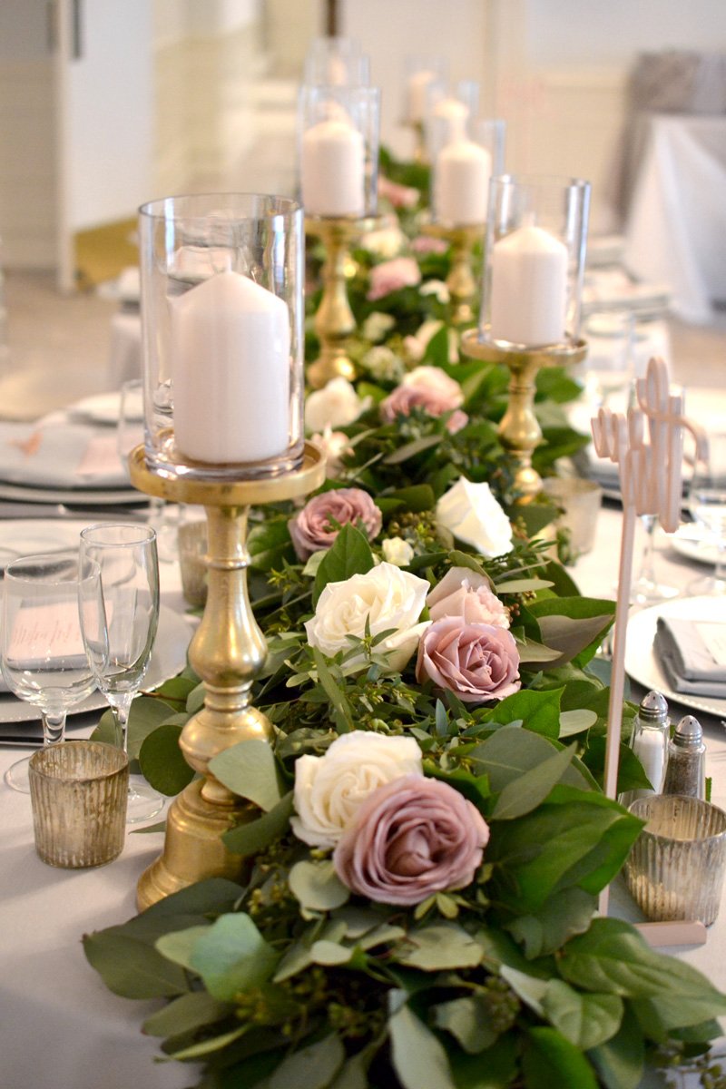 Wedding-centerpiece-table-garland-Southampton-New-York