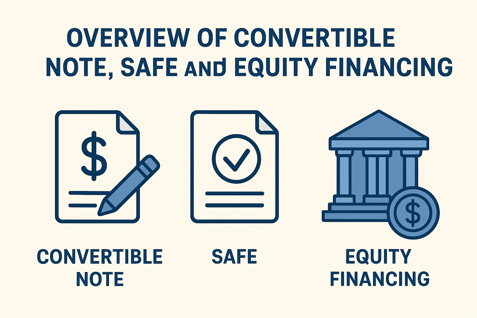 Overview of Convertible Note, SAFE and Equity Financing