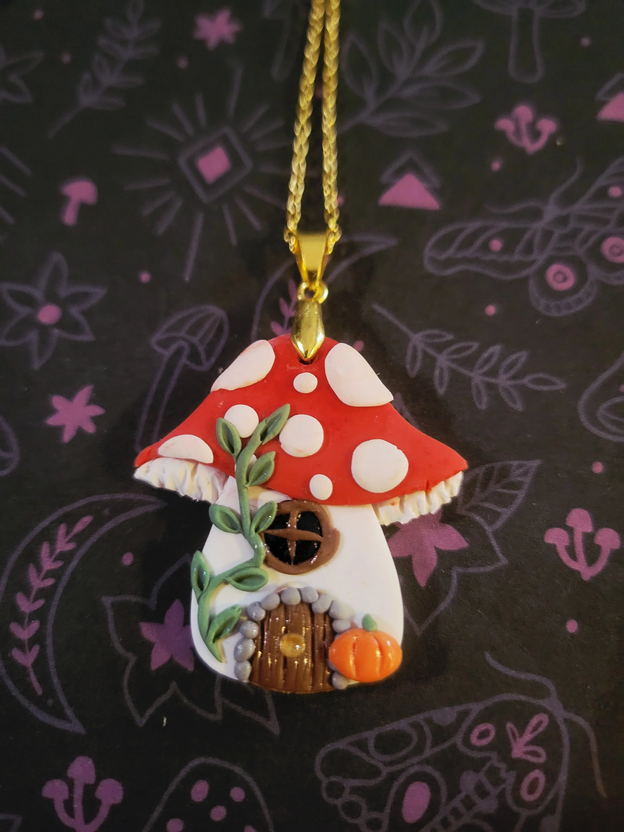 Mushroom House Necklace