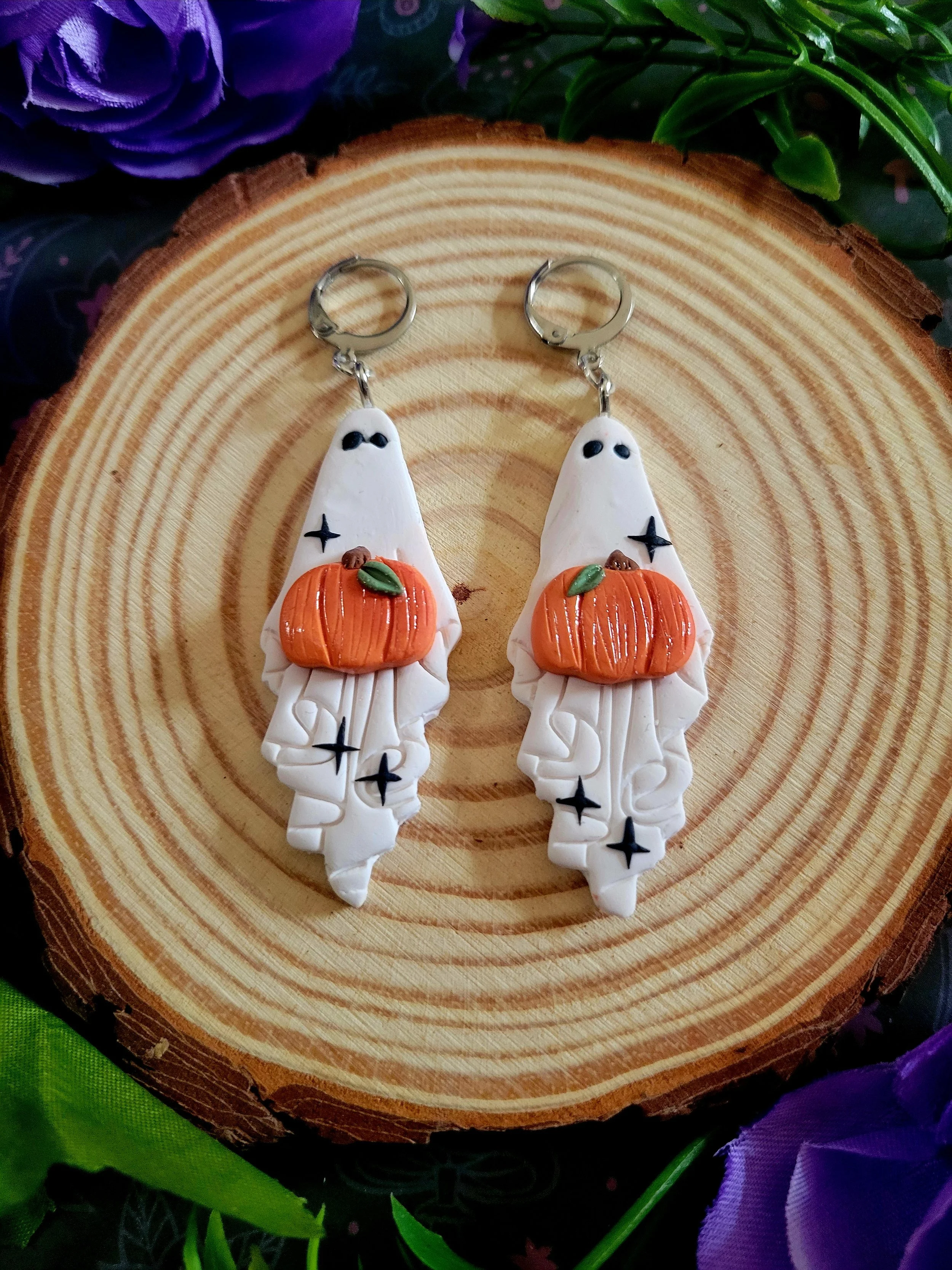 Pumpkin Ghost Earrings
