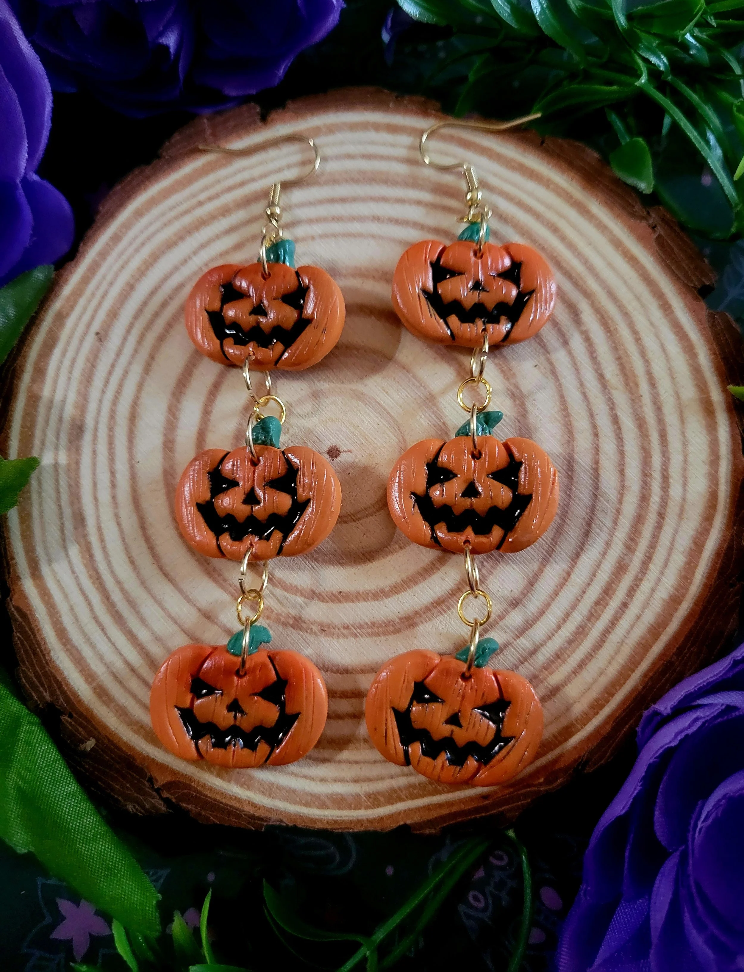 Triple Pumpkin Earrings