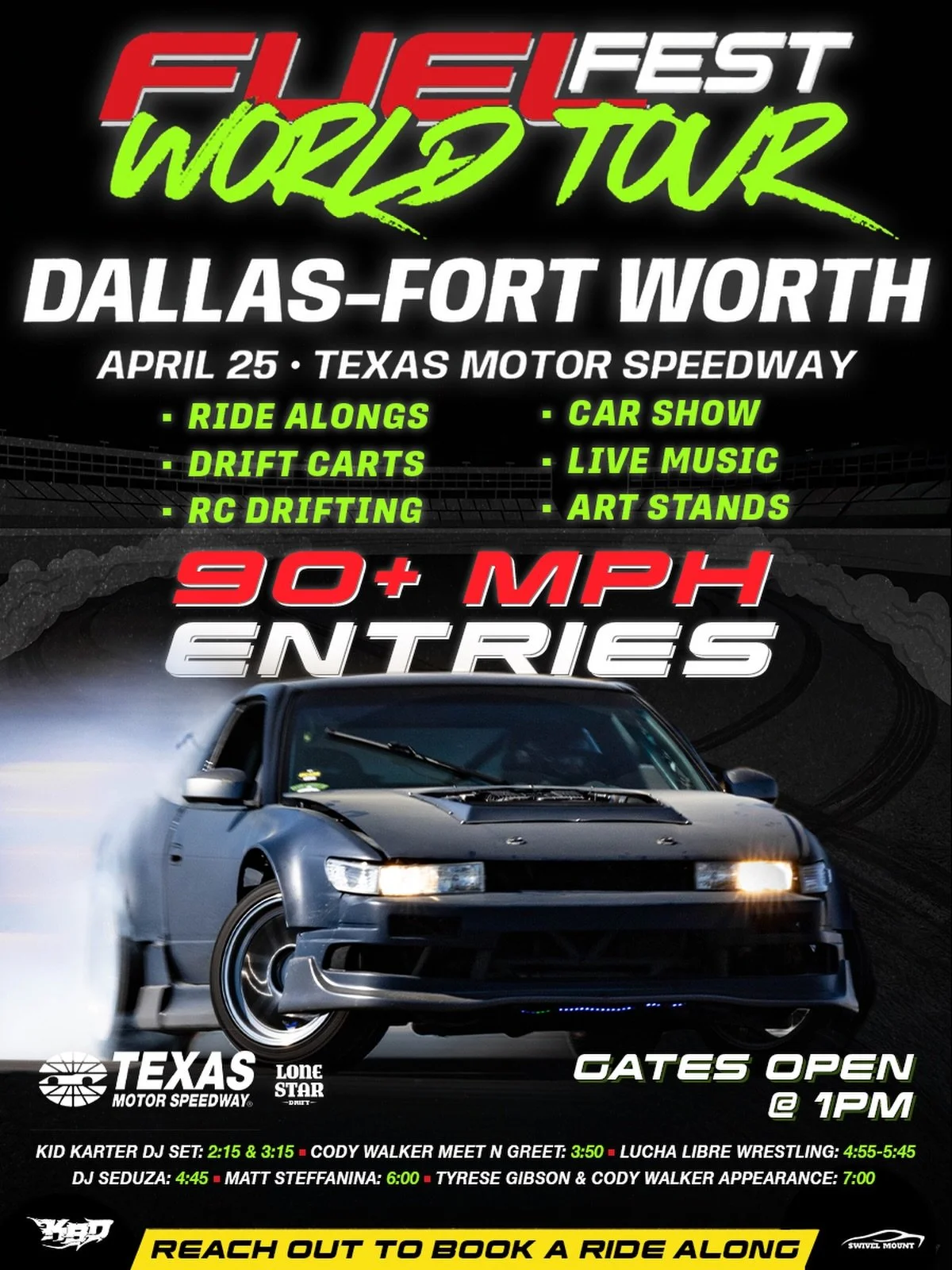 Come get a ride with @briandrifts as he takes his pro/am 240sx (with a full 370z transplant) out for non-stop tandem laps. With a handful of pro cars out there, you never know who&rsquo;s door you&rsquo;ll be next to at 90mph💨