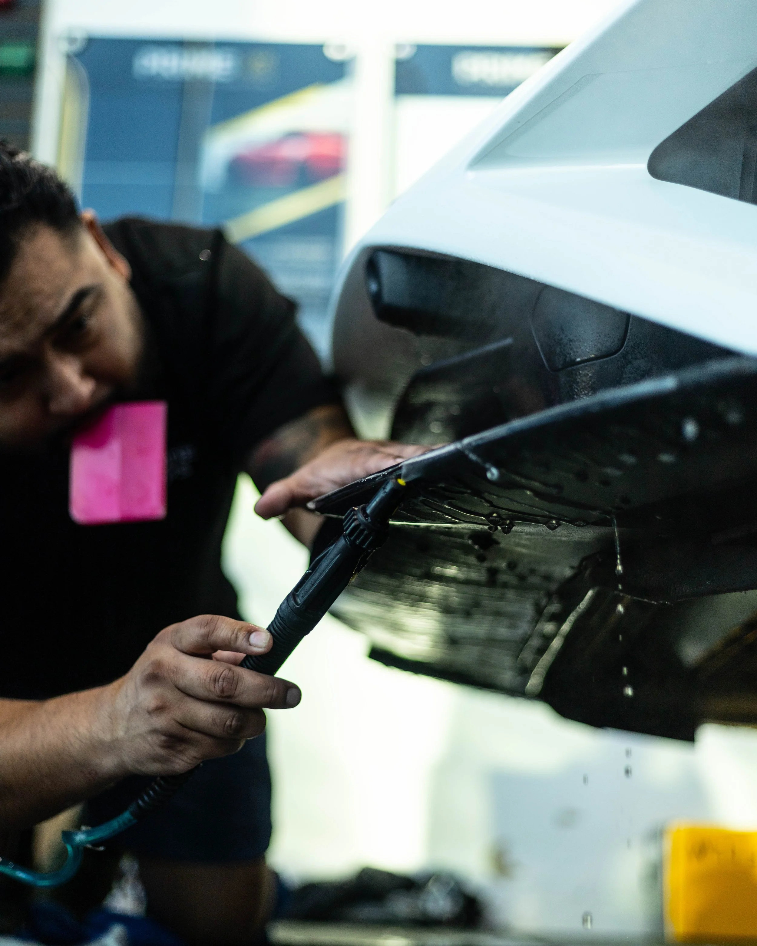 Installing PPF properly down to every edge that you don't even see. This is for a full car package of paint protection film on a Lamborghini Hurican