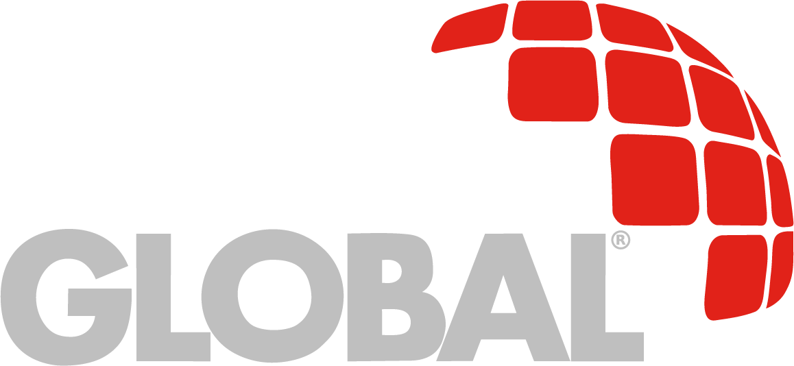 Global tint logo with a stylized red globe and black text.