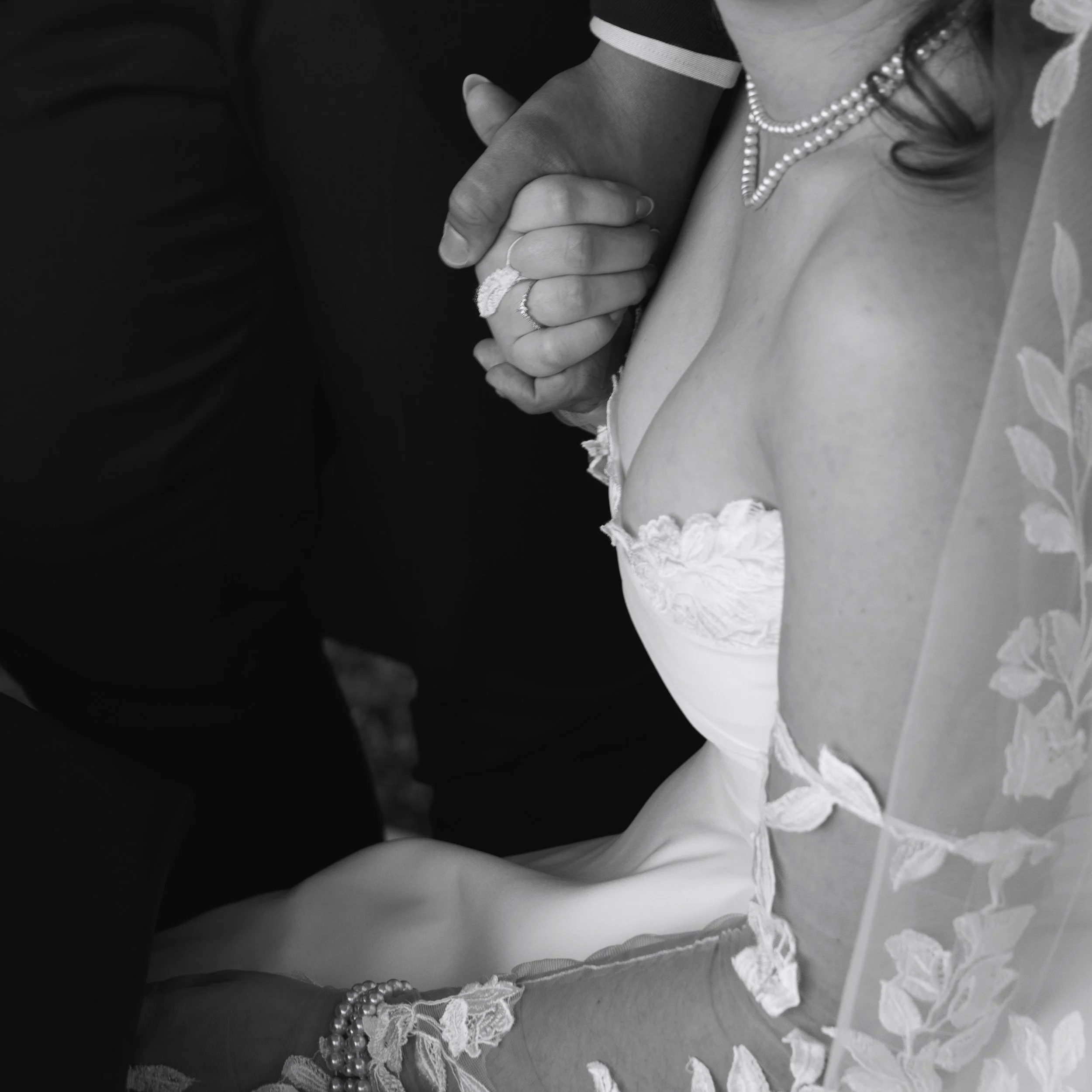 Black and white wedding photography