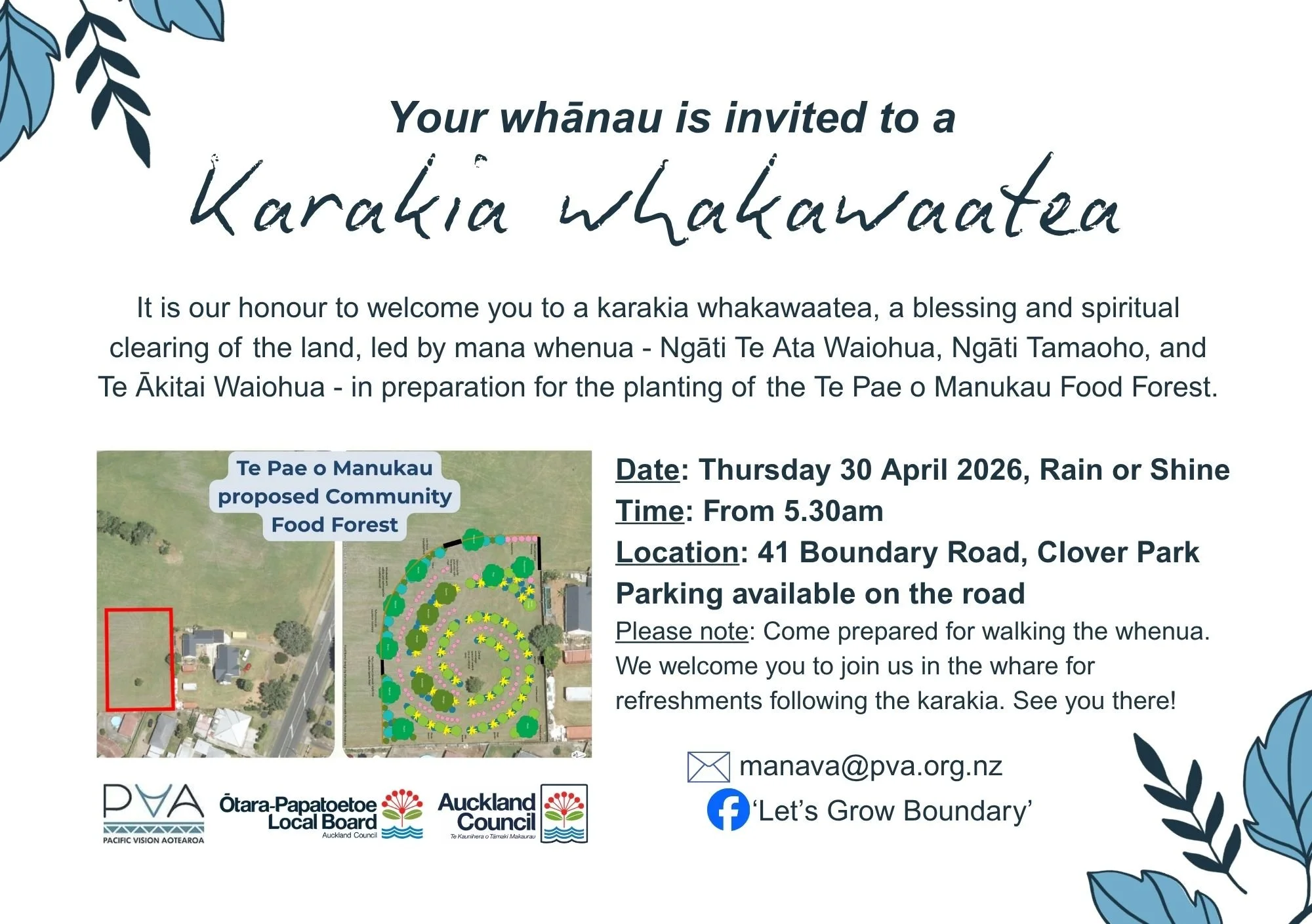 Blessing of the whenua - Food Forest at Te Pae o Manukau 