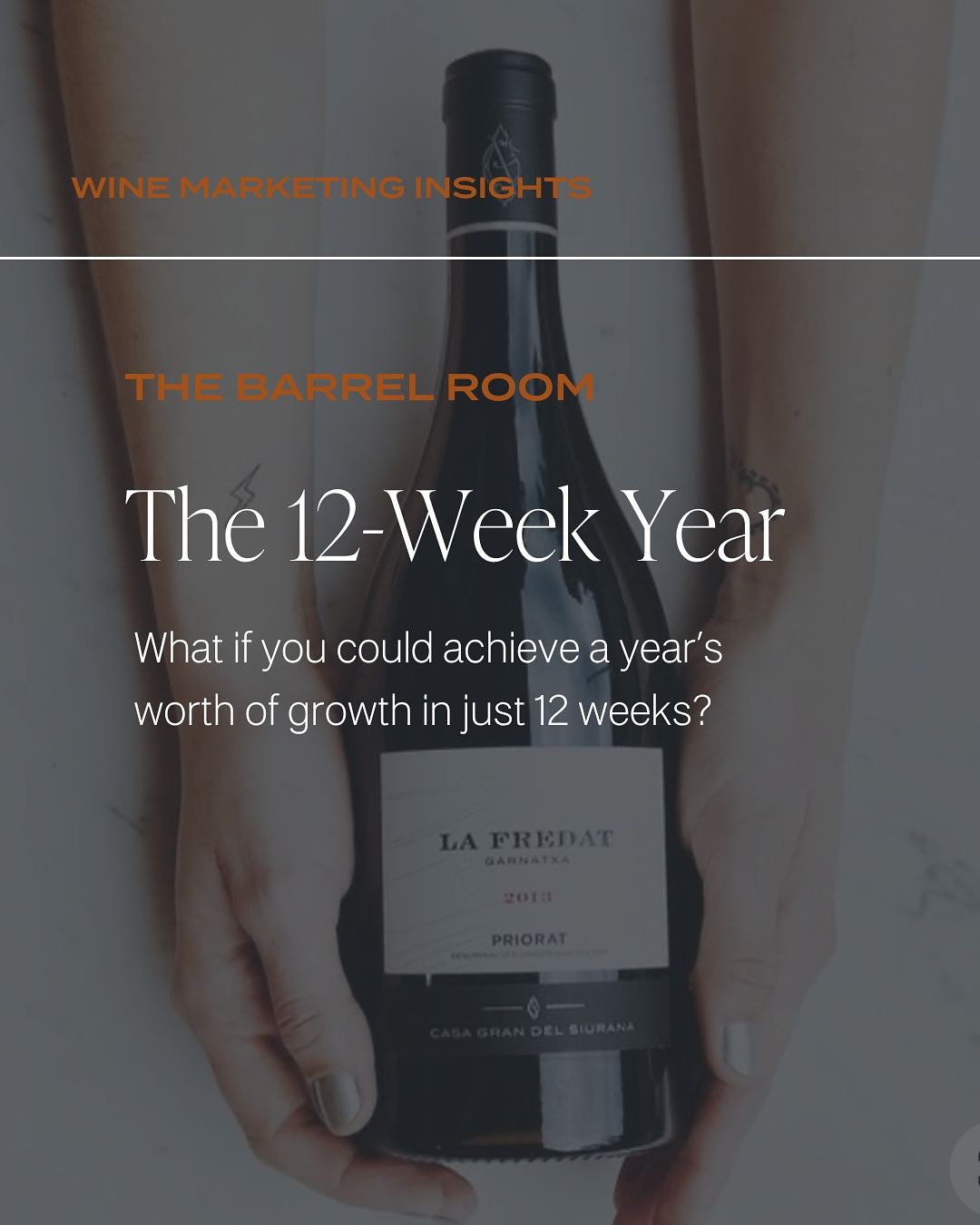 🎯&nbsp;What&rsquo;s one goal you could accomplish in the next 12 weeks that would have meaningful impact on your winery?

Imagine this: Instead of feeling like you&rsquo;re endlessly spinning your wheels, you could accomplish a year&rsquo;s worth of