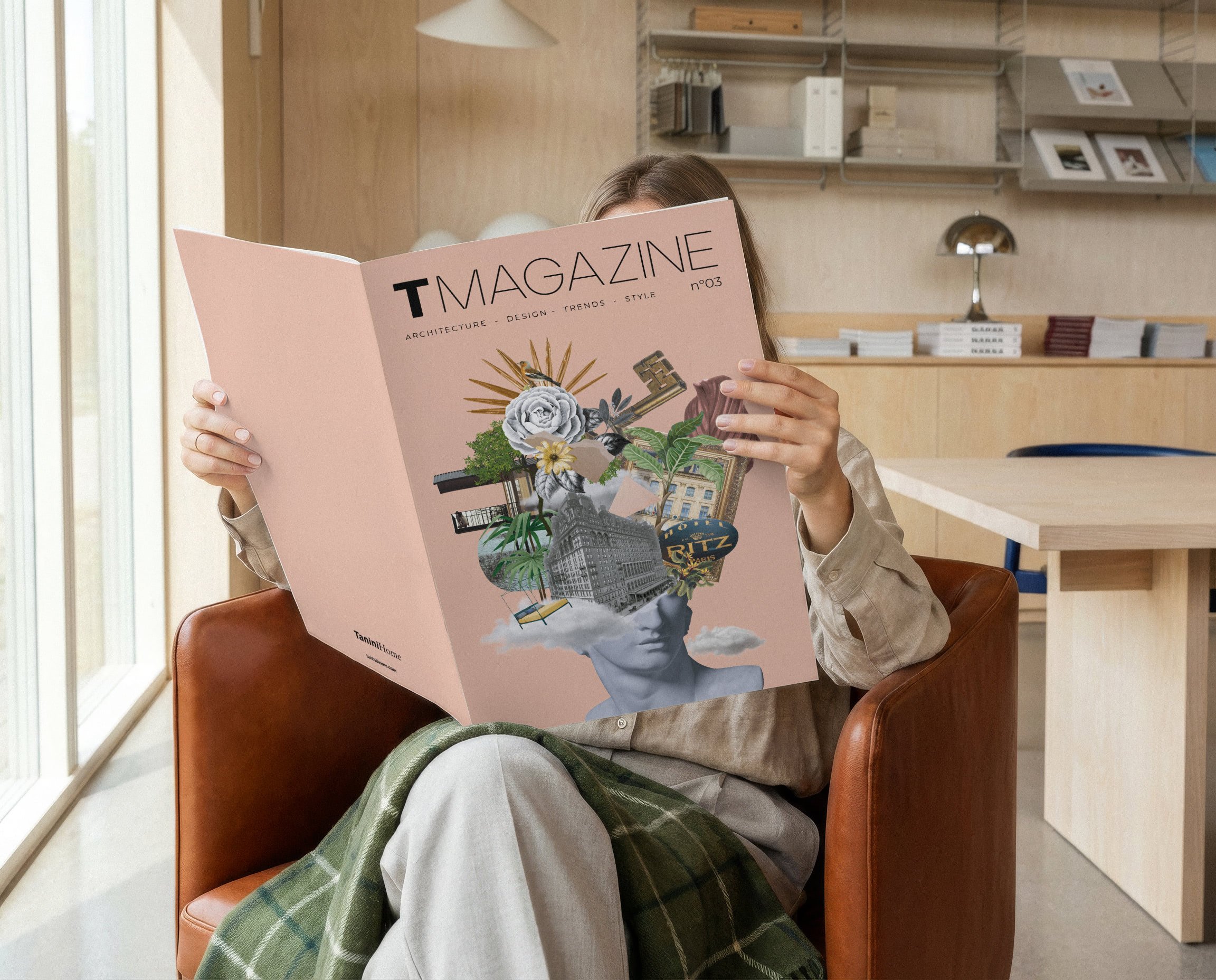 Copertina del Tanini Magazine: progetto di graphic design editoriale per architettura e interior design realizzato da Francesco Sacchini.