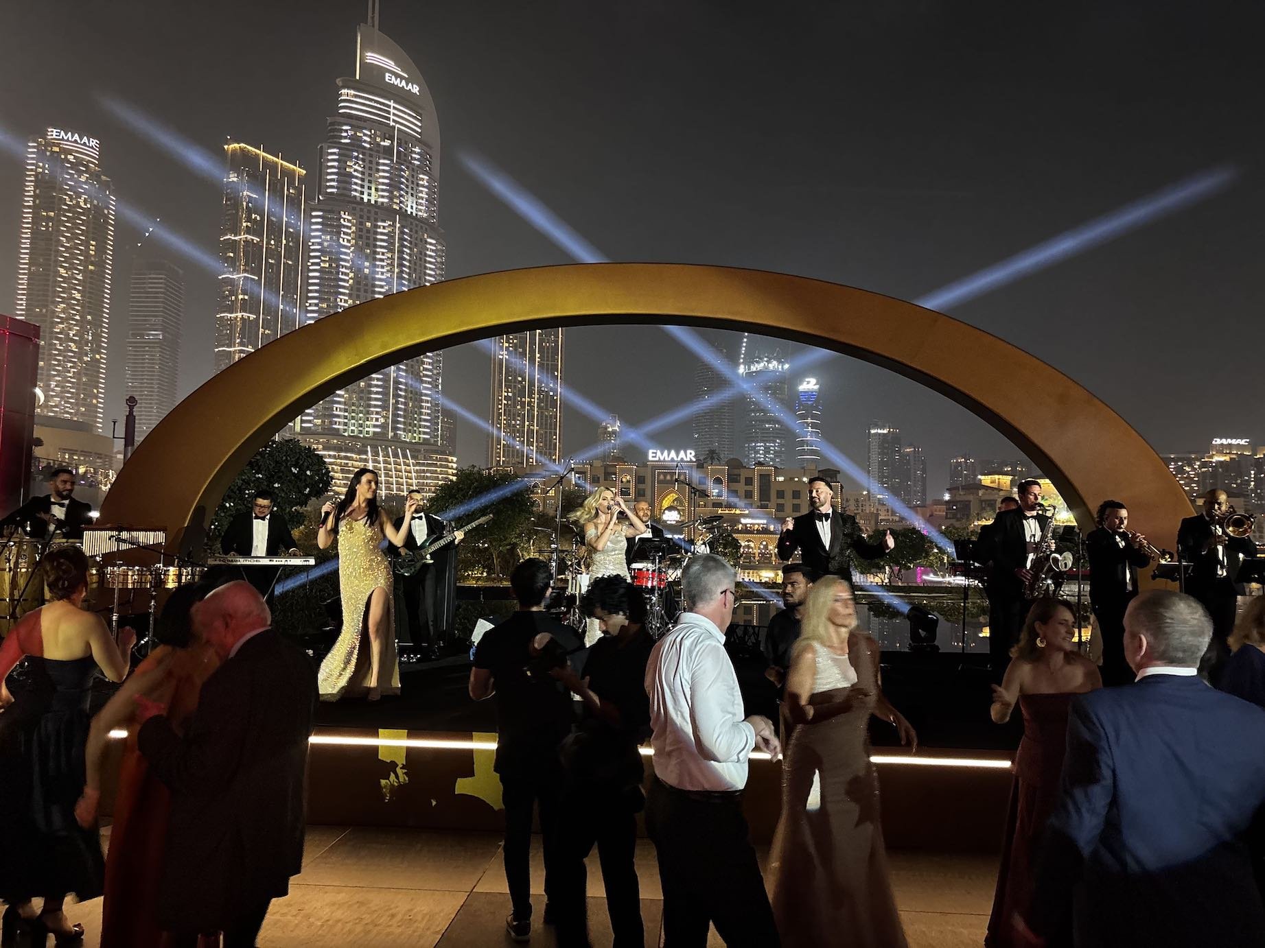 Luxury event showband in Dubai, Golden Collective performing at corporate event at Armani Hotel