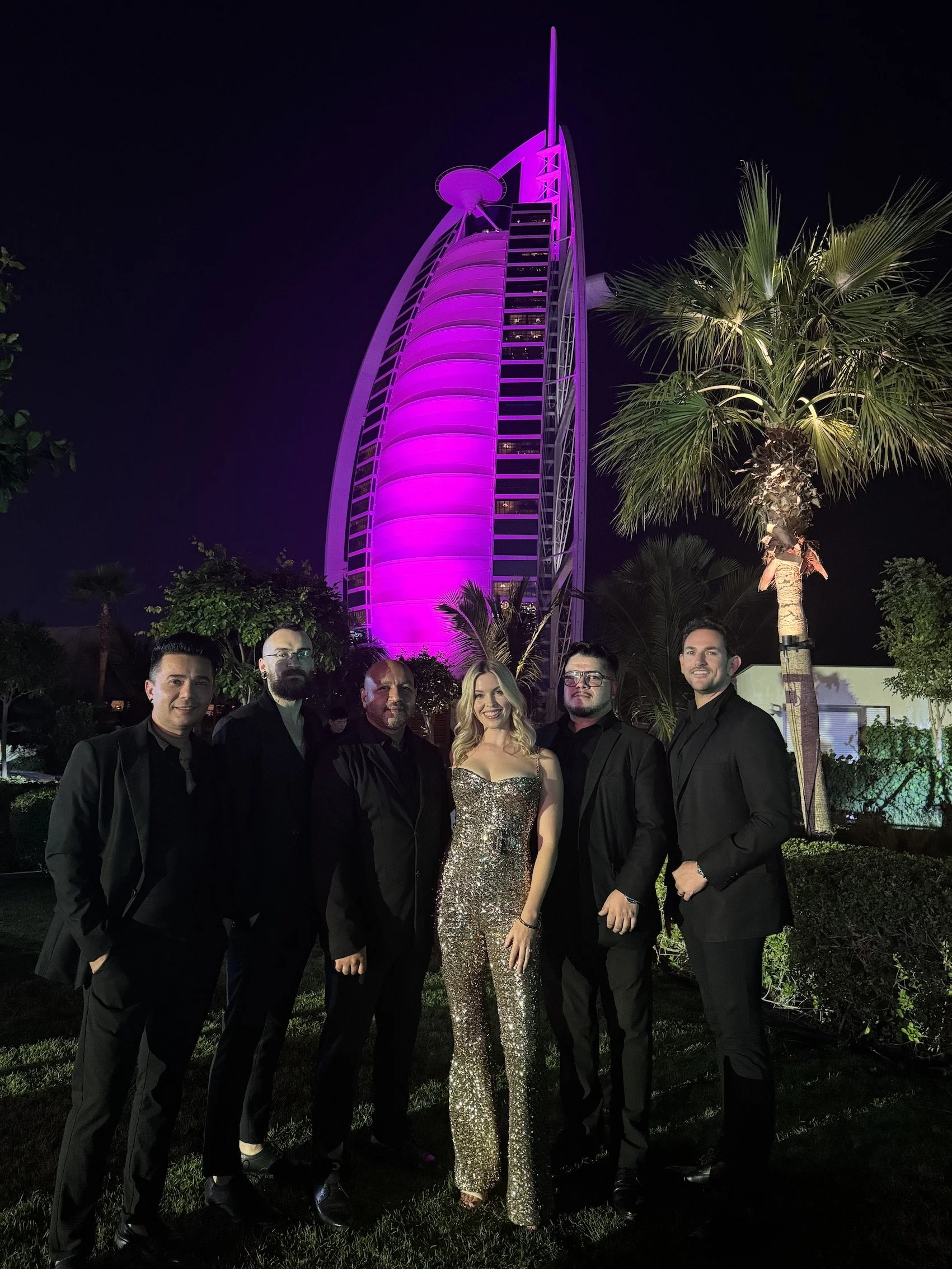 Golden Collective performing as a luxury corporate event band at Jumeirah Beach Hotel Dubai