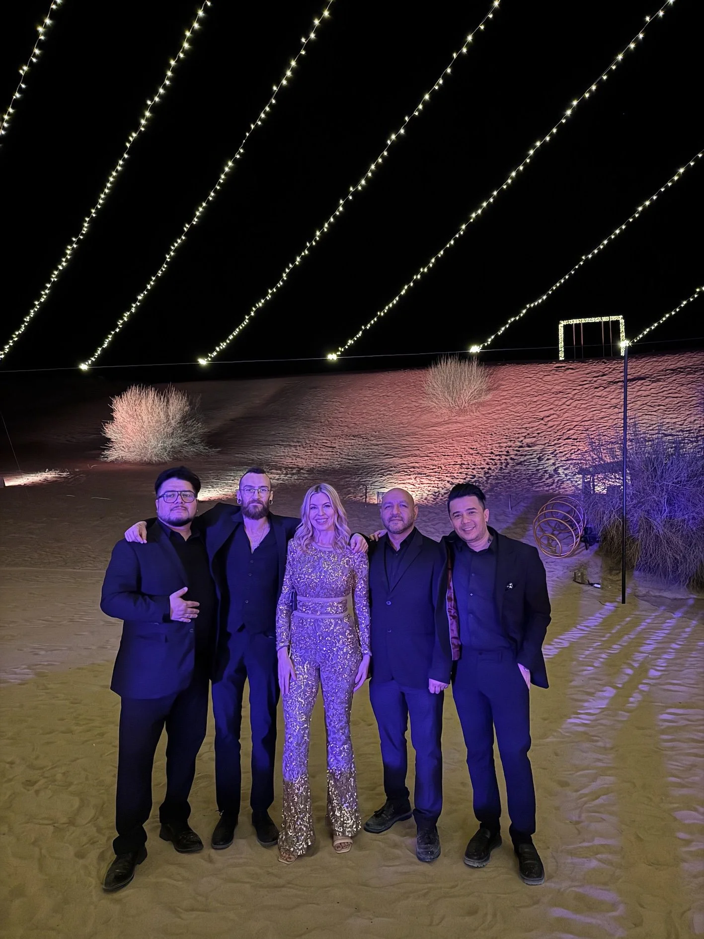 Dubai party band Golden Collective performing at a desert corporate event