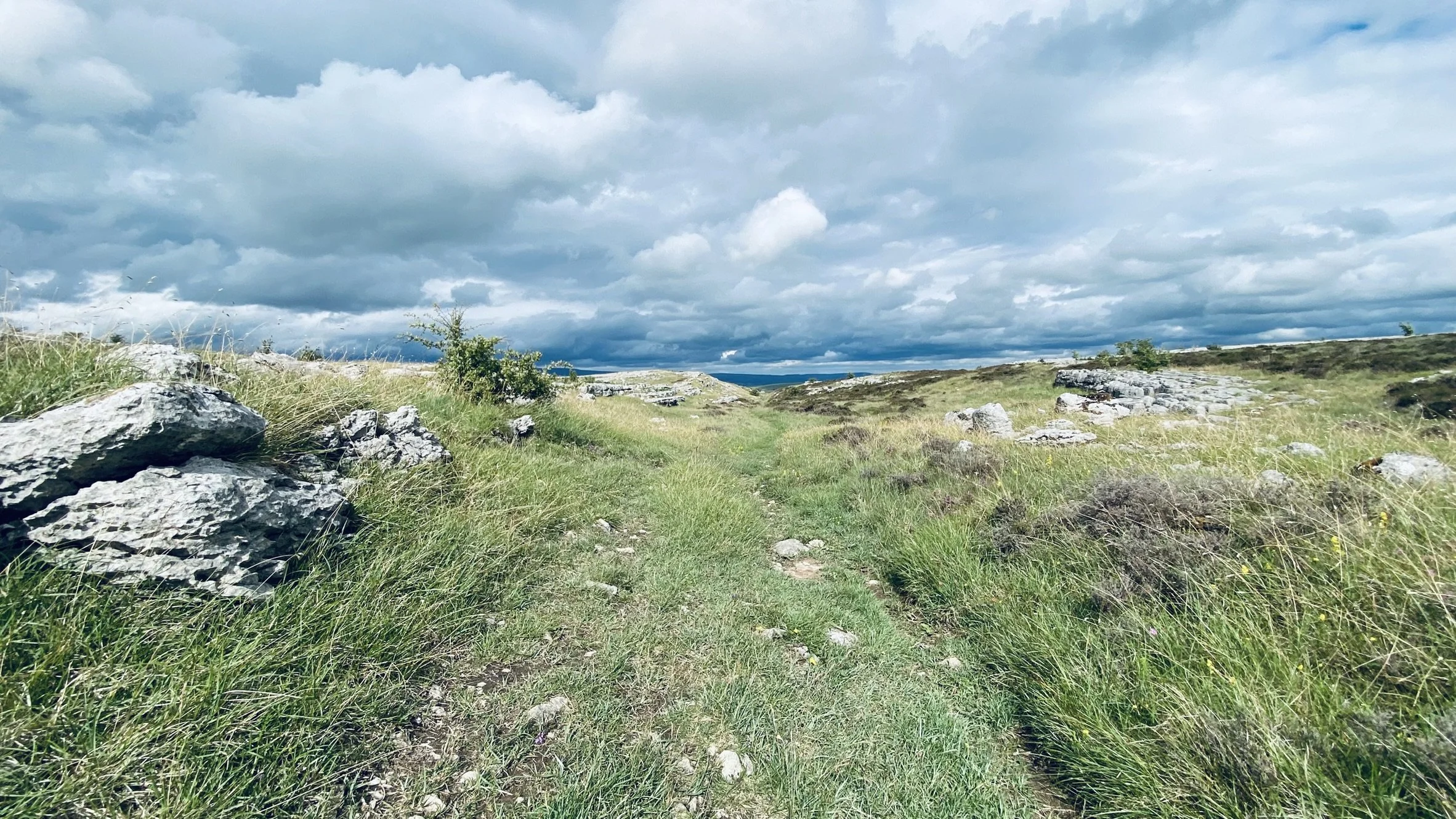Pennine 500 track across Great Orton Scar in the southern loop of the bikepacking route
