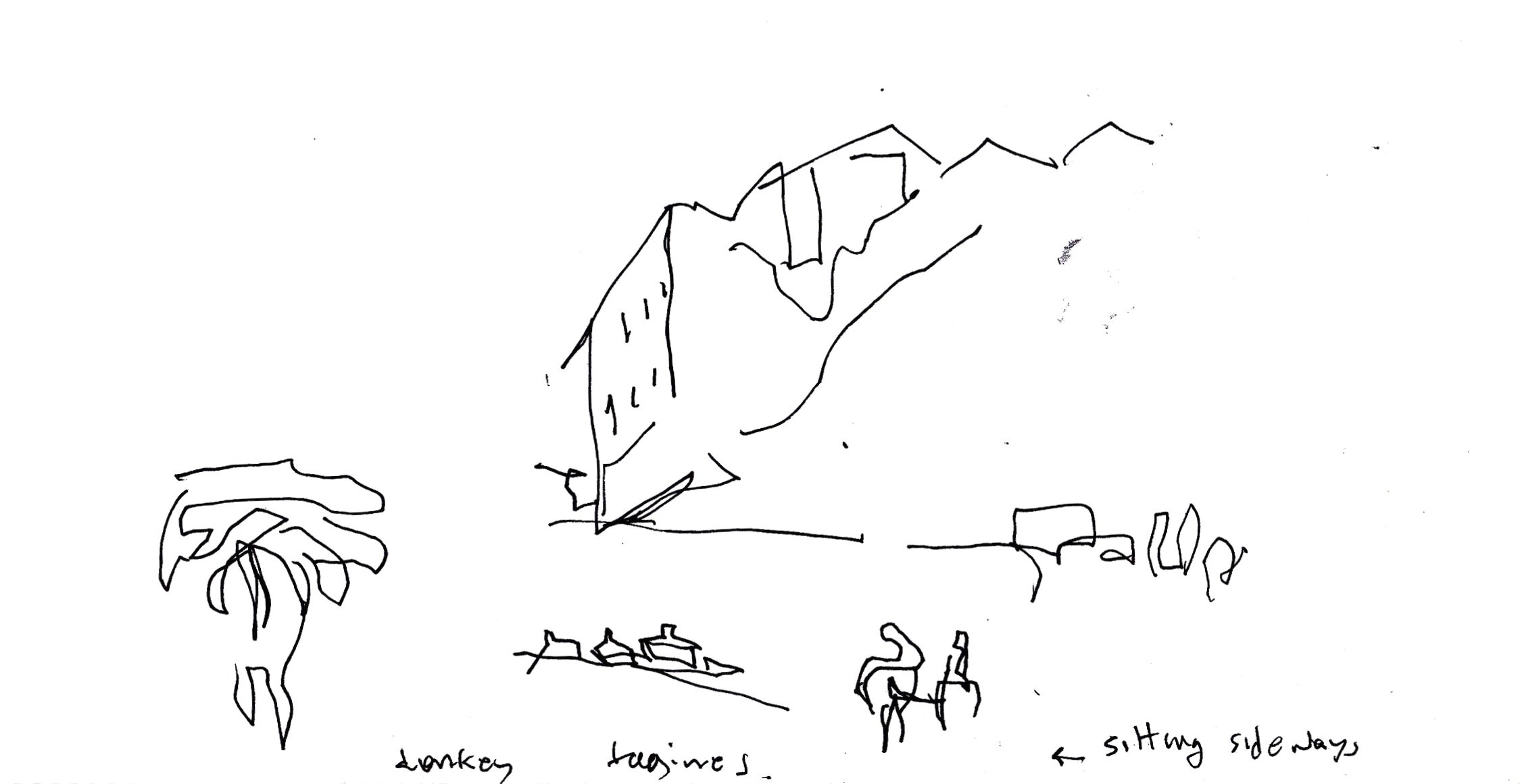23: donkey/ tagines/sitting sideways (on donkeys)