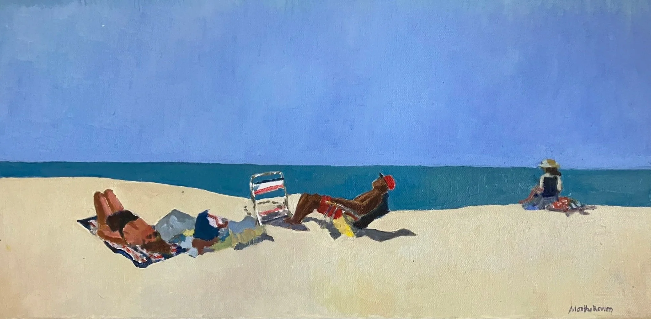 Hot Day at Long Point Oil on canvas 10"H x 20"W 