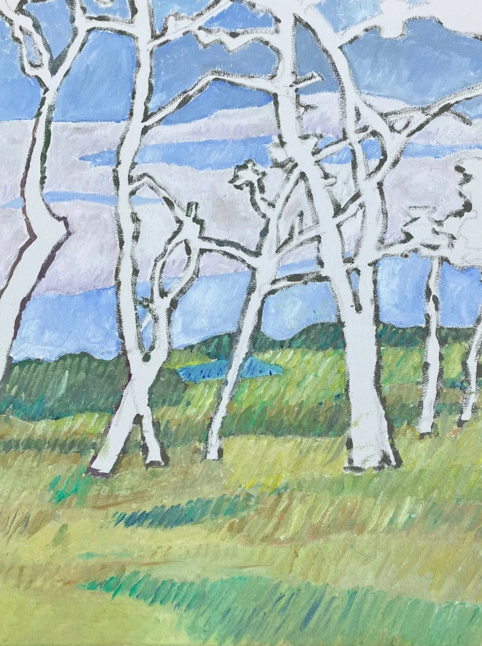 Planting Field Trees  oil on canvas 16"W x 24"H