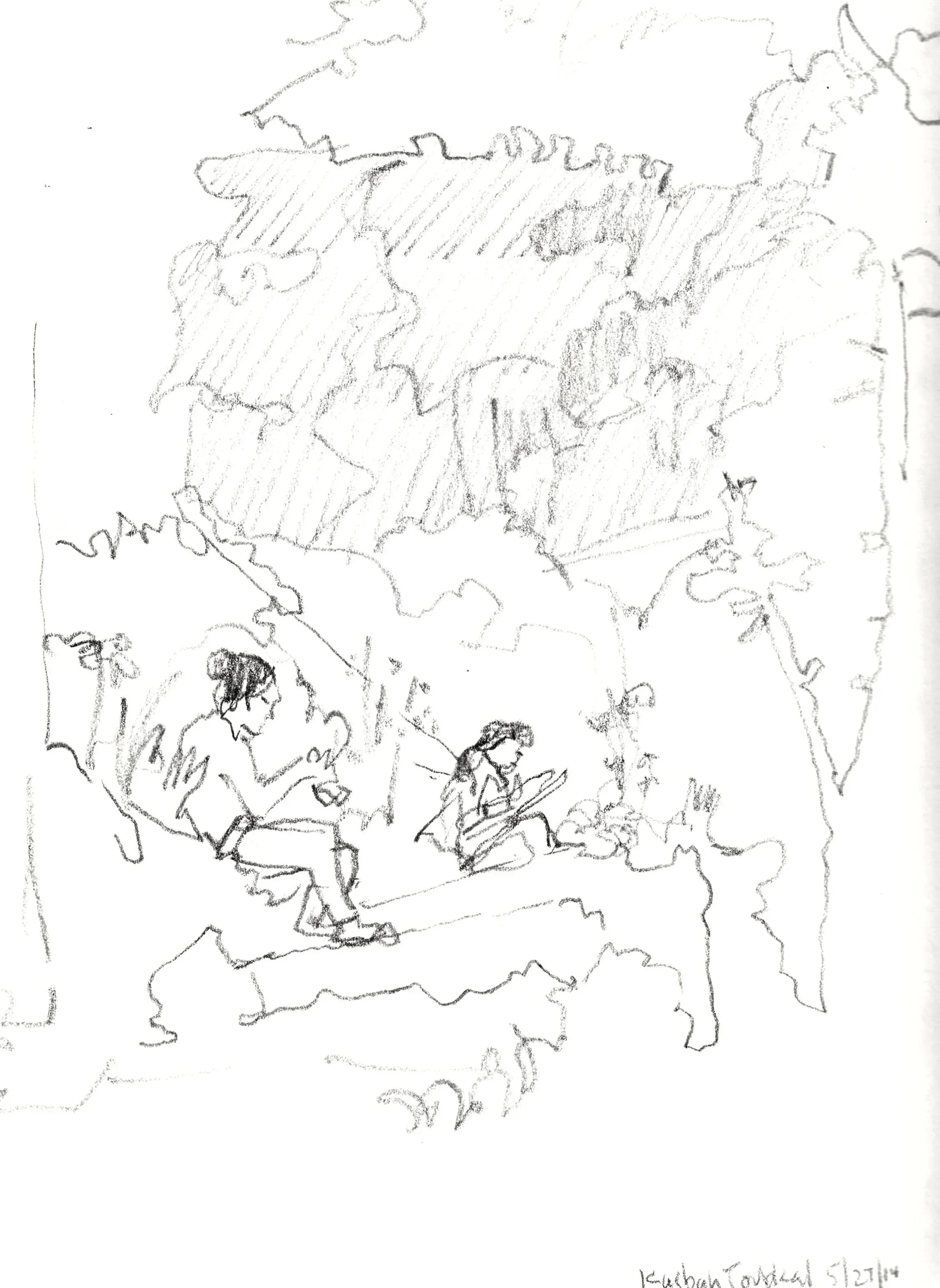 Drawing at Kasbah Toubkal, Imlil Morocco, 5.29.14