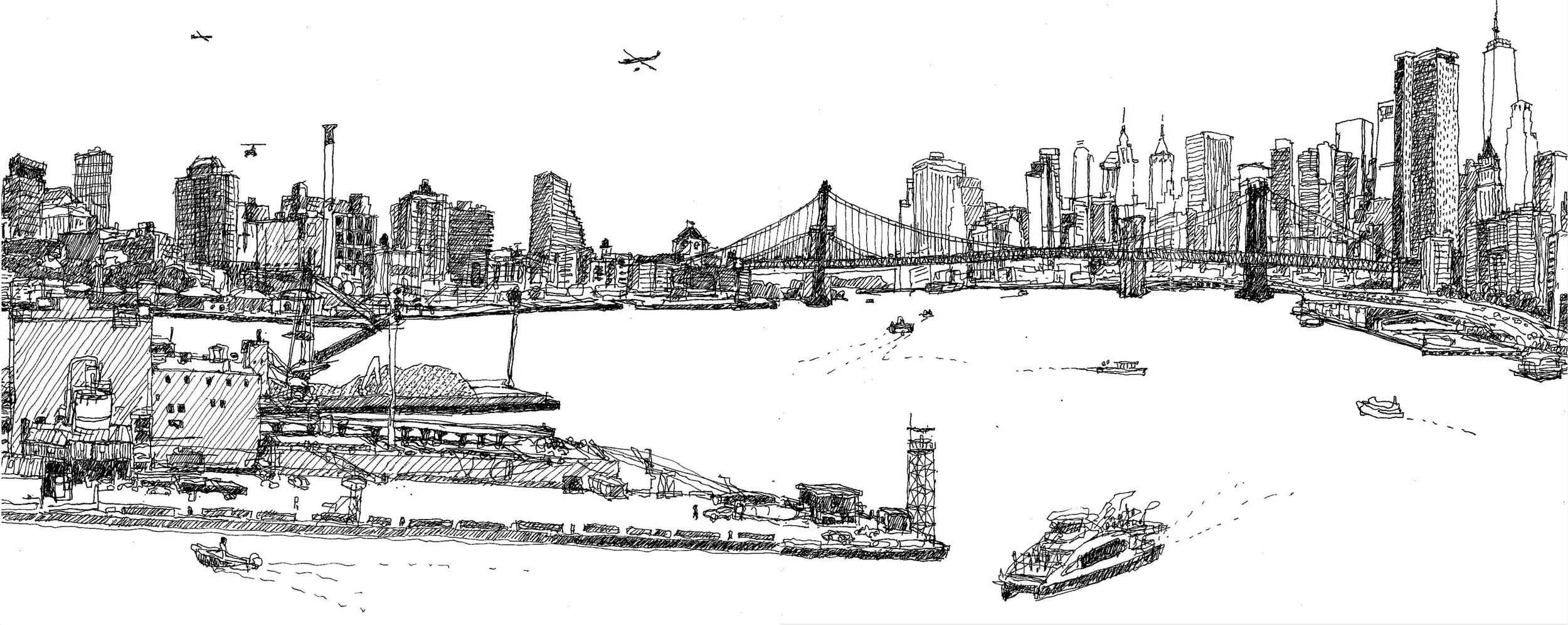 Manhattan from Williamsburg, Brooklyn 8.4.25  DETAIL