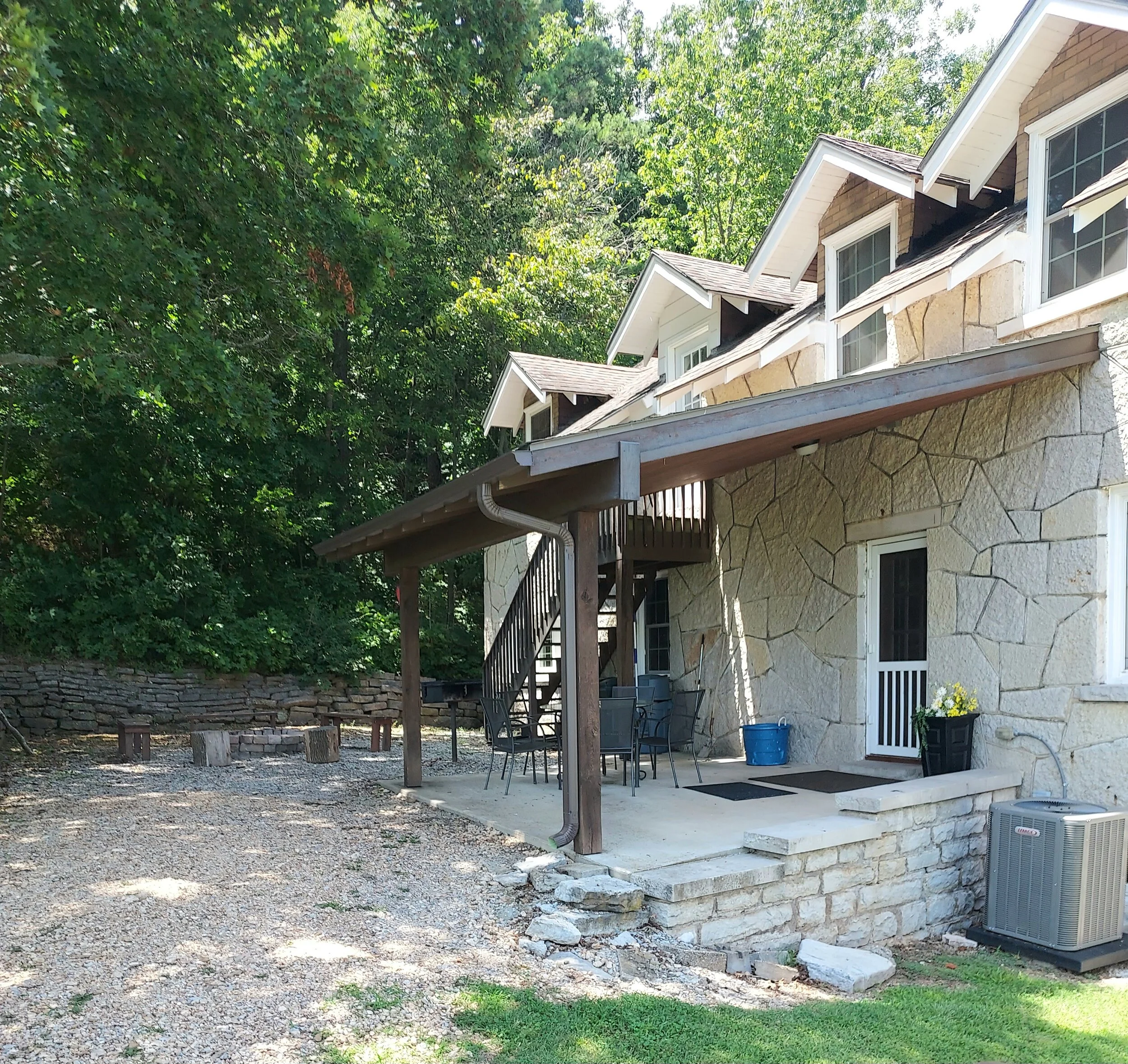 back patio, firepit, BBQ grill
