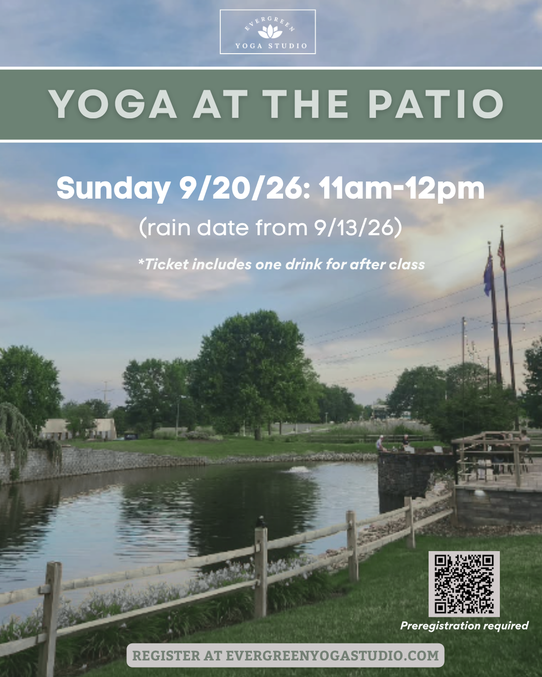 Yoga at the Patio in Horsham taught by Evergreen Yoga Studio in Hatboro, PA