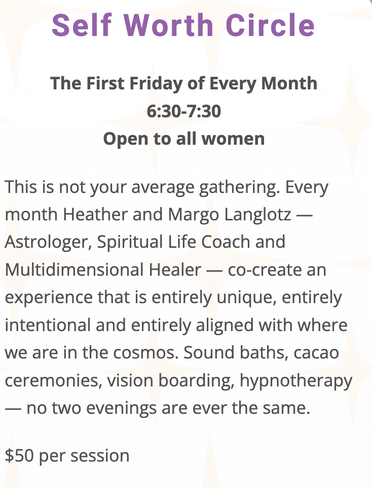 Monthyl Self Worth Circle at Evergreen Counseling & Wellness in Hatboro PA