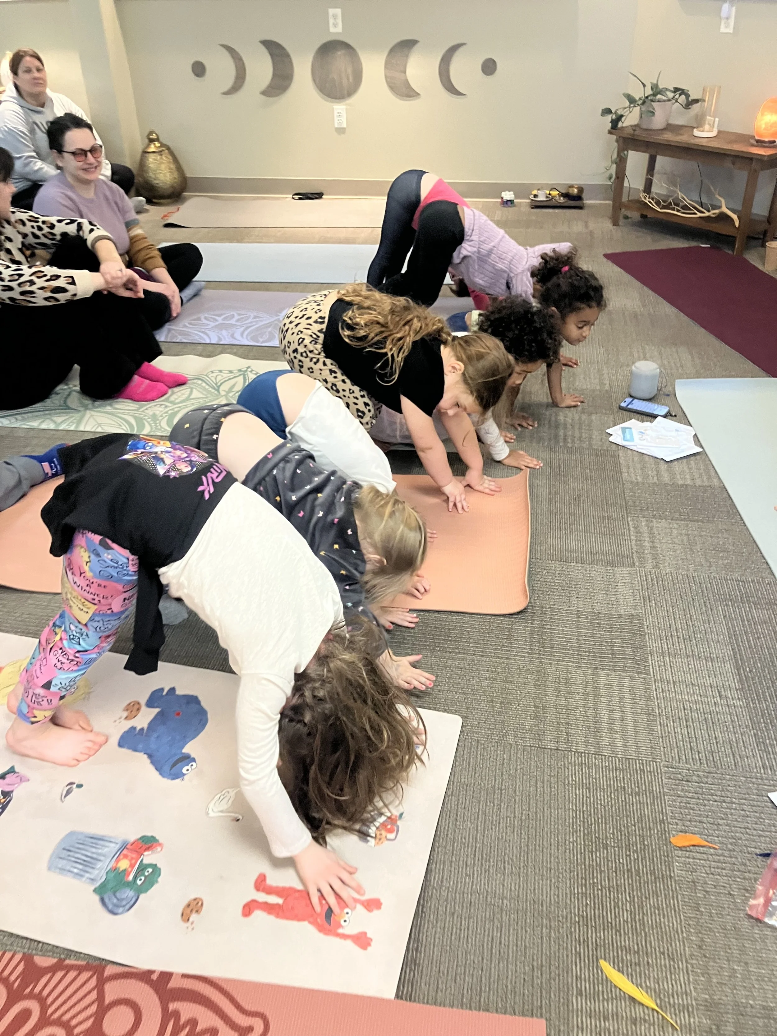 Seedlings Yoga class for 2-5 year olds and toddlers at Evergreen Yoga Studio in Hatboro, PA