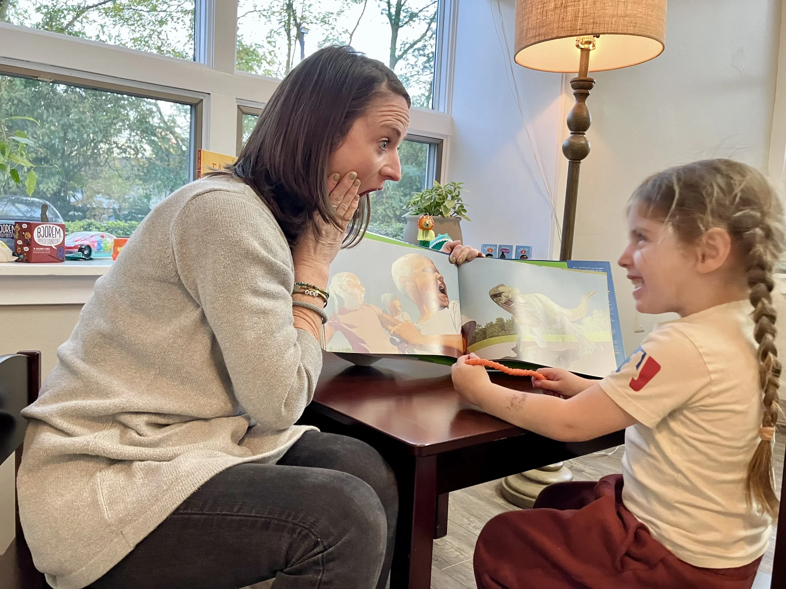Child receiving a comprehensive speech-language evaluation from a licensed SLP in Hatboro, Pennsylvania to assess communication skills.