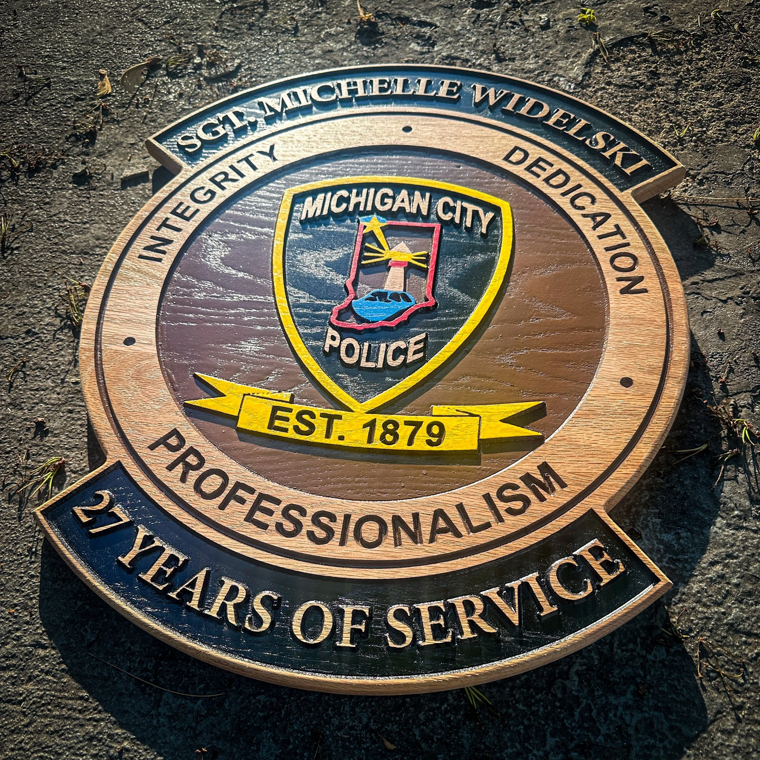 Michigan City PD - Retirement Plaque