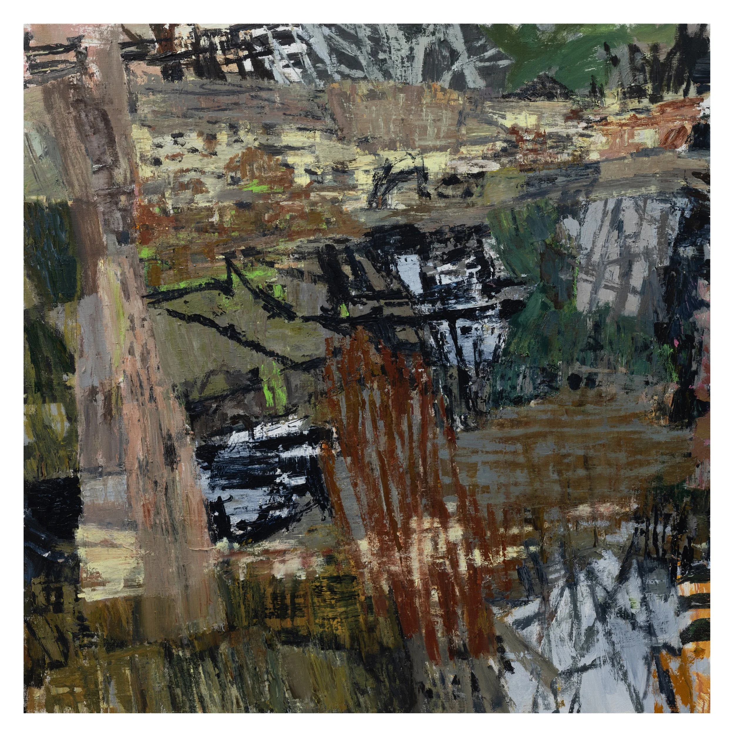 'Wooded pool' 2023 acrylic on linen 130 x 130cm