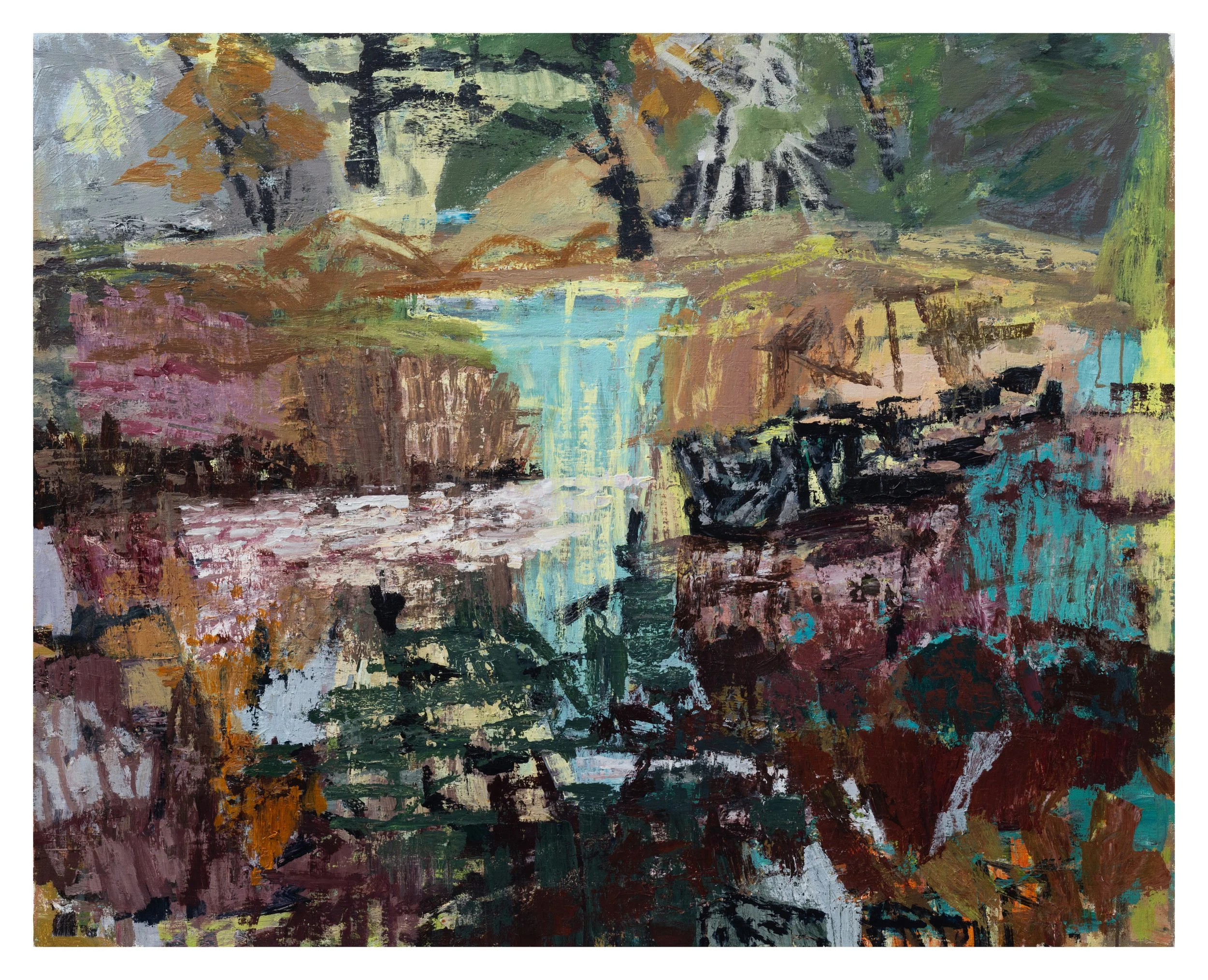 'Blue pool - Cranberry Creek II' 2023 acrylic on linen 39" x 50"