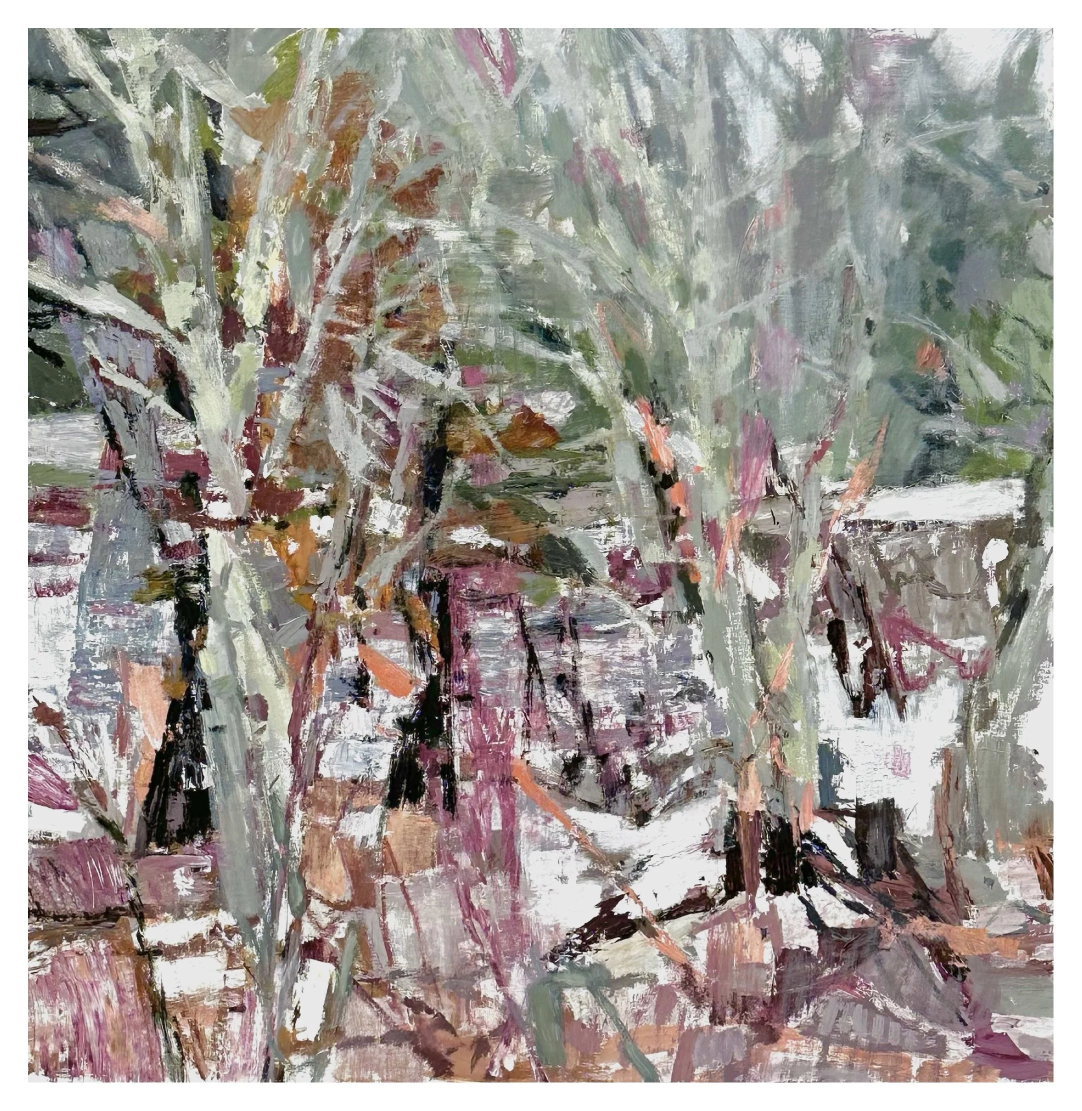 'May Snow' 2023 acrylic on linen 51" x 50"