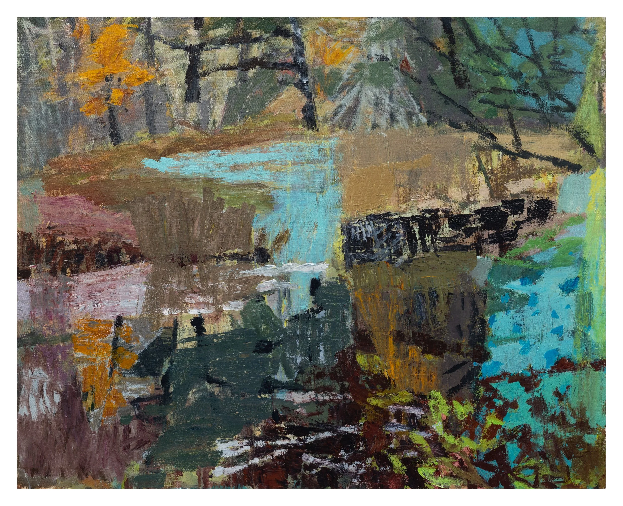 'Blue pool - Cranberry creek' 2023 acrylic on linen 100 x 126cm